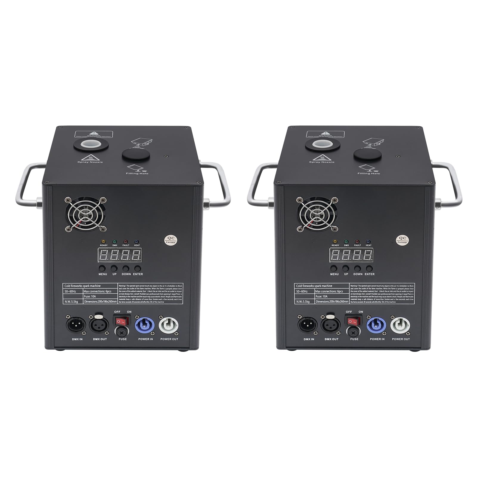 750W Pyrotechnikmaschinen DMX Cold Spark Effektmaschinen, Einstellbare Funkenhöhe Sparkular Machine mit Fernbedienung, Funke Feuerwerk Maschine mit Digitales Display für Partys, DJ, Hochzeiten