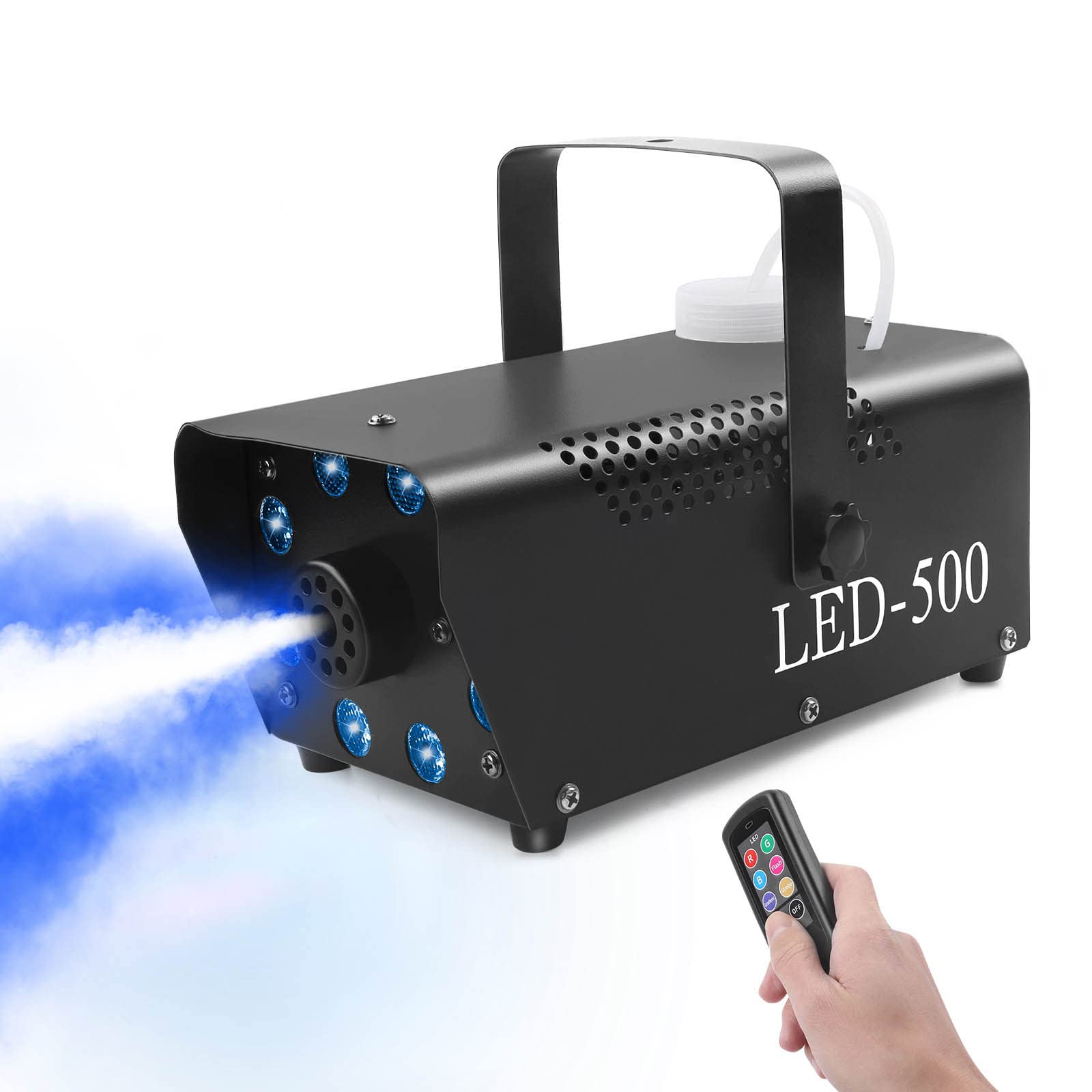 Máquina de humo para Halloween y fiestas en casa con efectos de luces RGB