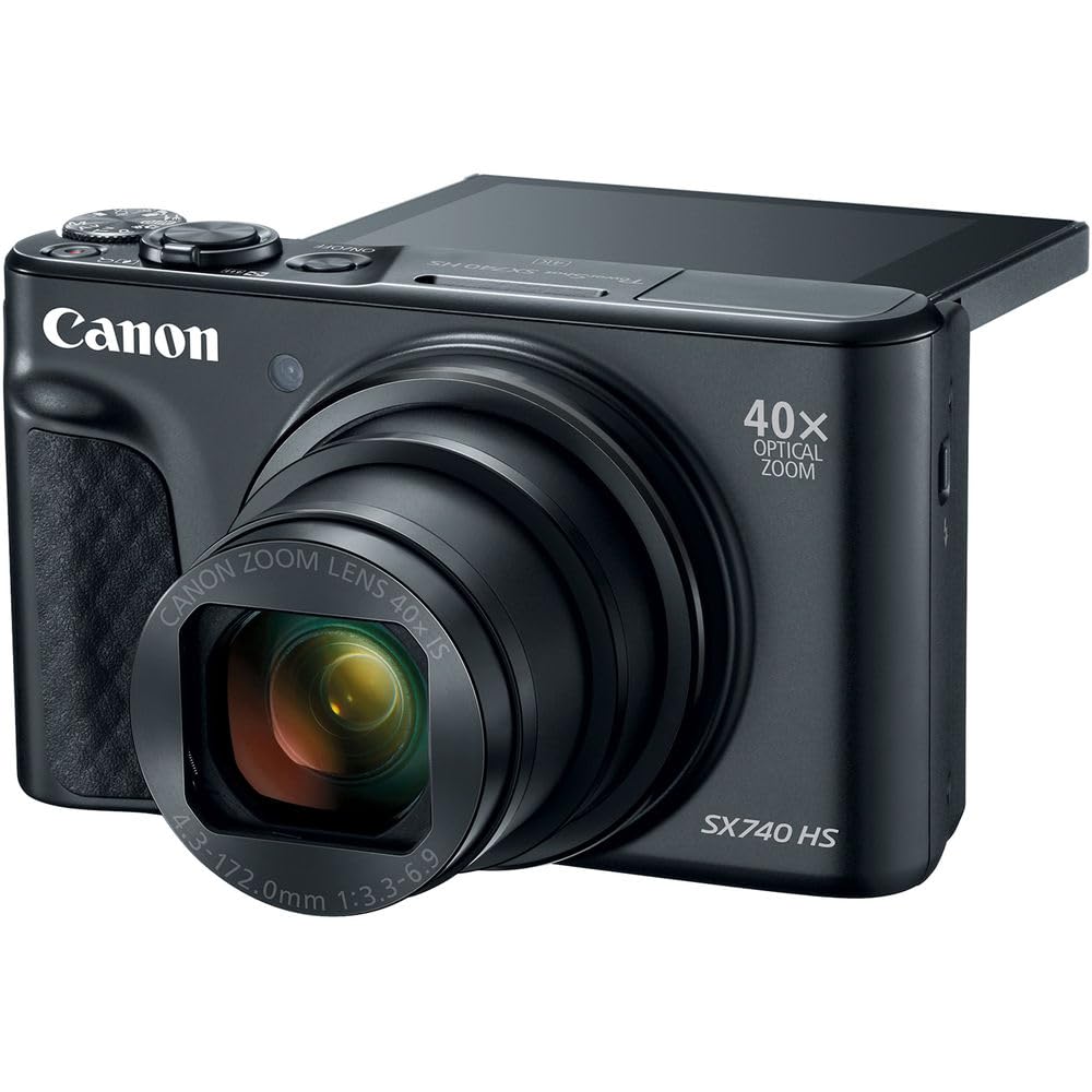 Canon PowerShot SX740 HS Digital Camera | 20.3MP CMOS Sensor, 40x Optical Zoom, 4K UHD Video, Wi-Fi & Bluetooth | Compact Point-and-Shoot Camera with Bag and 64GB Card