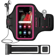 Galaxy A35, A25, A15, A14 5G Armband, JEMACHE Gym Running Workouts Phone Arm Band for Samsung Galaxy A13, A14, A15, A25, A35 Rose