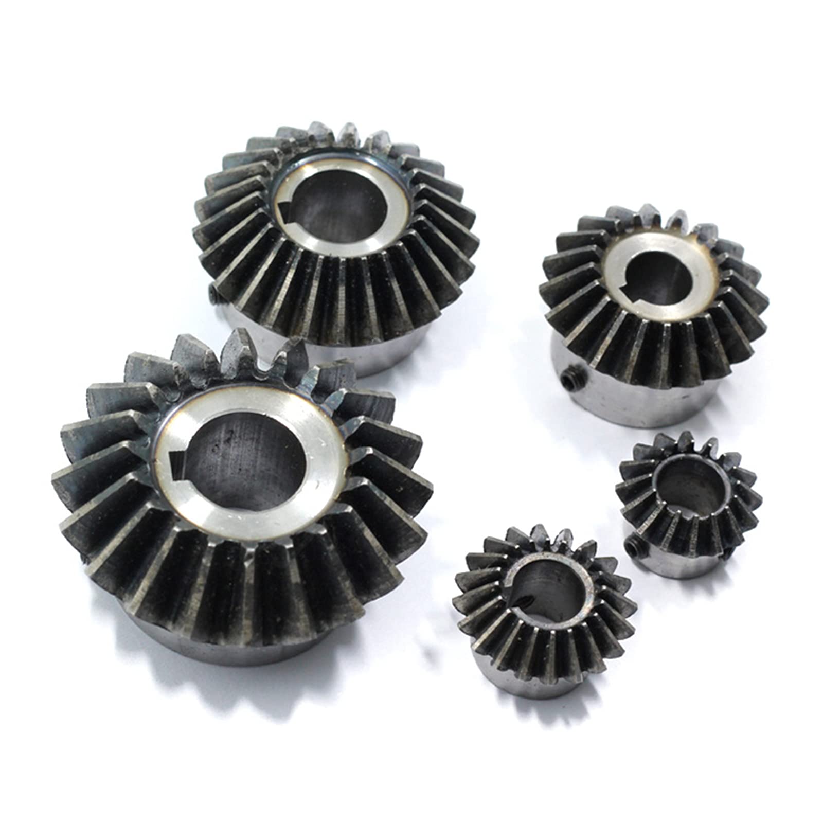 2 Pcs Kegelrad 3 Modulus 20 Zähne Innenlochdurchmesser 15-28mm Zahnrad 90 Grad Eingriffswinkel Stahl Gears Schraubloch M6