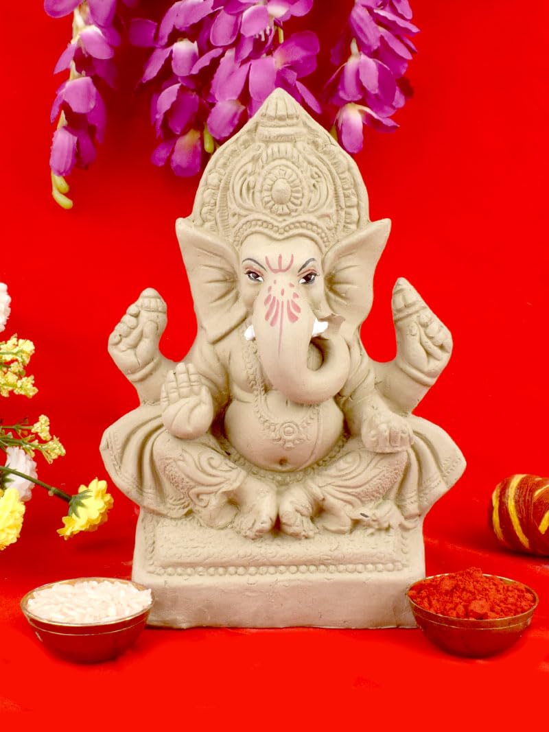 Amazon.com: SATVIK 8 INCH 100% Eco Friendly Ganesha Idol/Eco