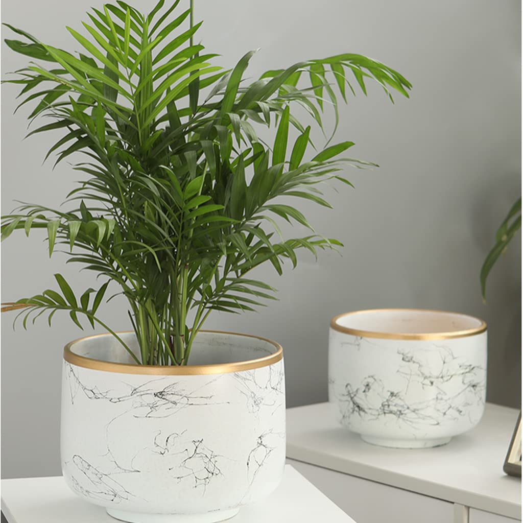 Vasi da Giardino Fioriera in Ceramica da 5/6/7" - Vaso per fioriera per Interni/Esterni con Foro di drenaggio e Vassoio, Ciotola per Piante Phnom Penh per Fiori o Verde