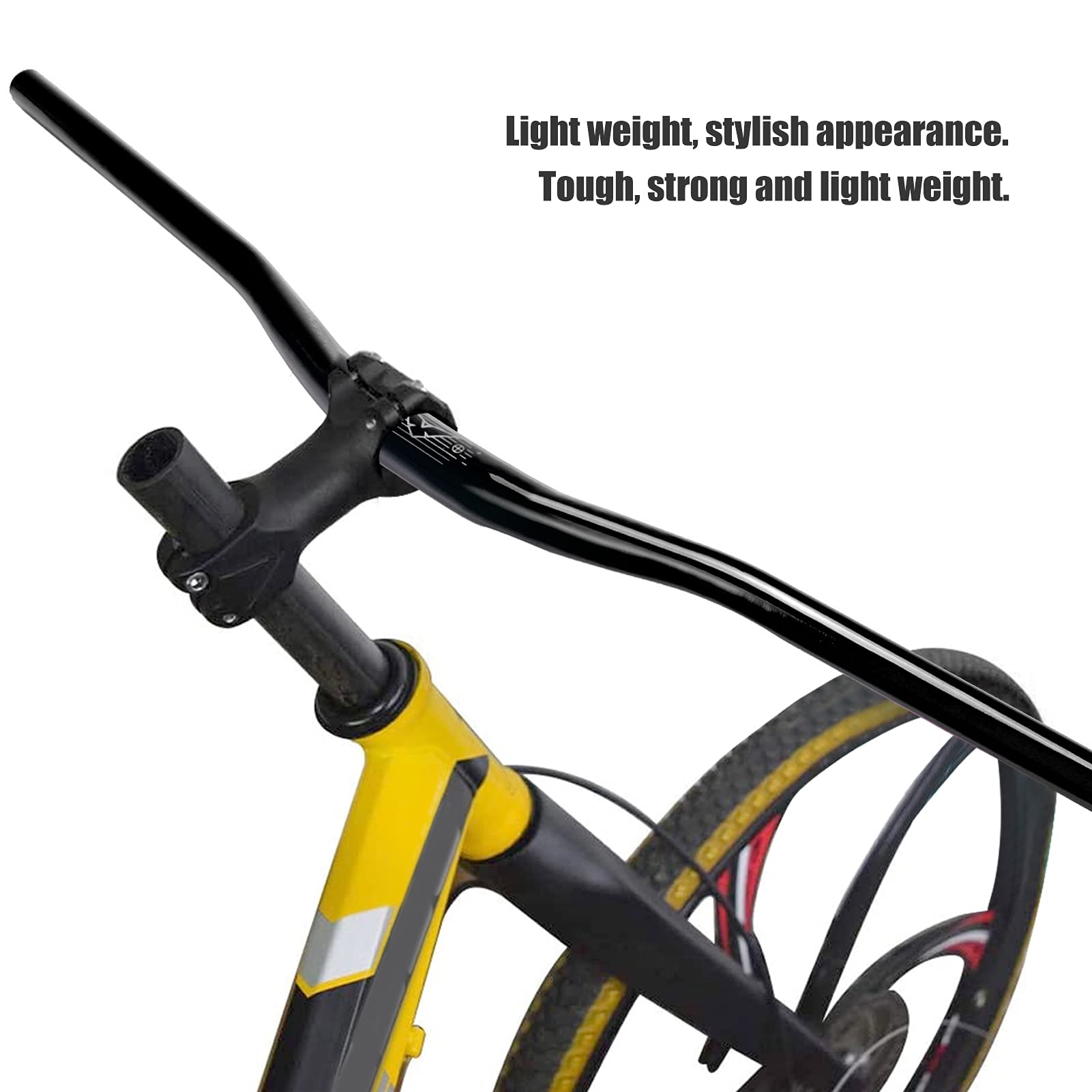 31,8mm Kierownica Roweru Górskiego Rower ze Stopu Aluminium Bar Riser Trwała Kierownica Rowerowa 800mm do XC/AM/FR(czarny)