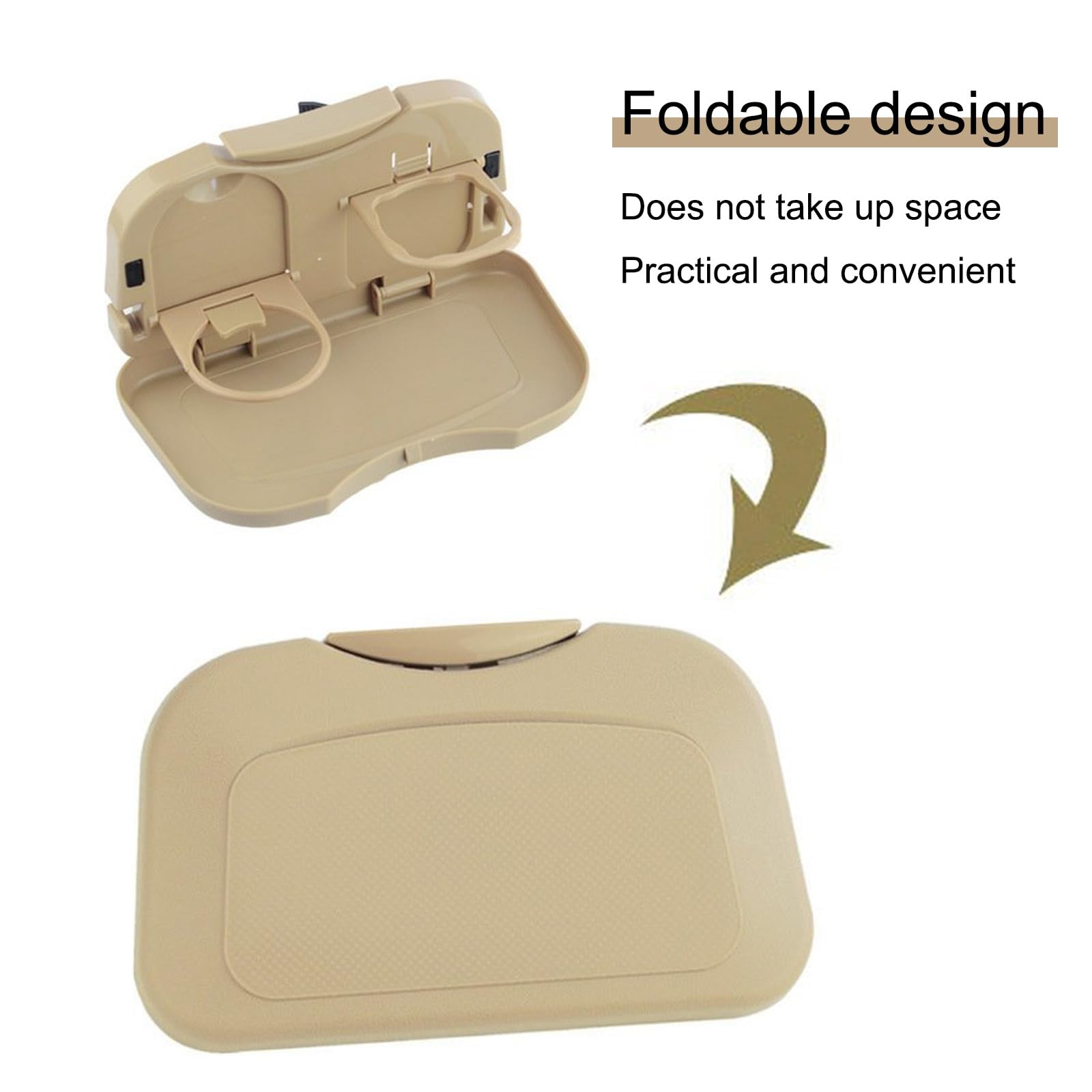 Bandeja portátil para asiento de coche con soporte para bebidas, mesa plegable para reposacabezas de asiento trasero para comer, mesa de viaje multifunción para niños y adultos, estable y conveniente