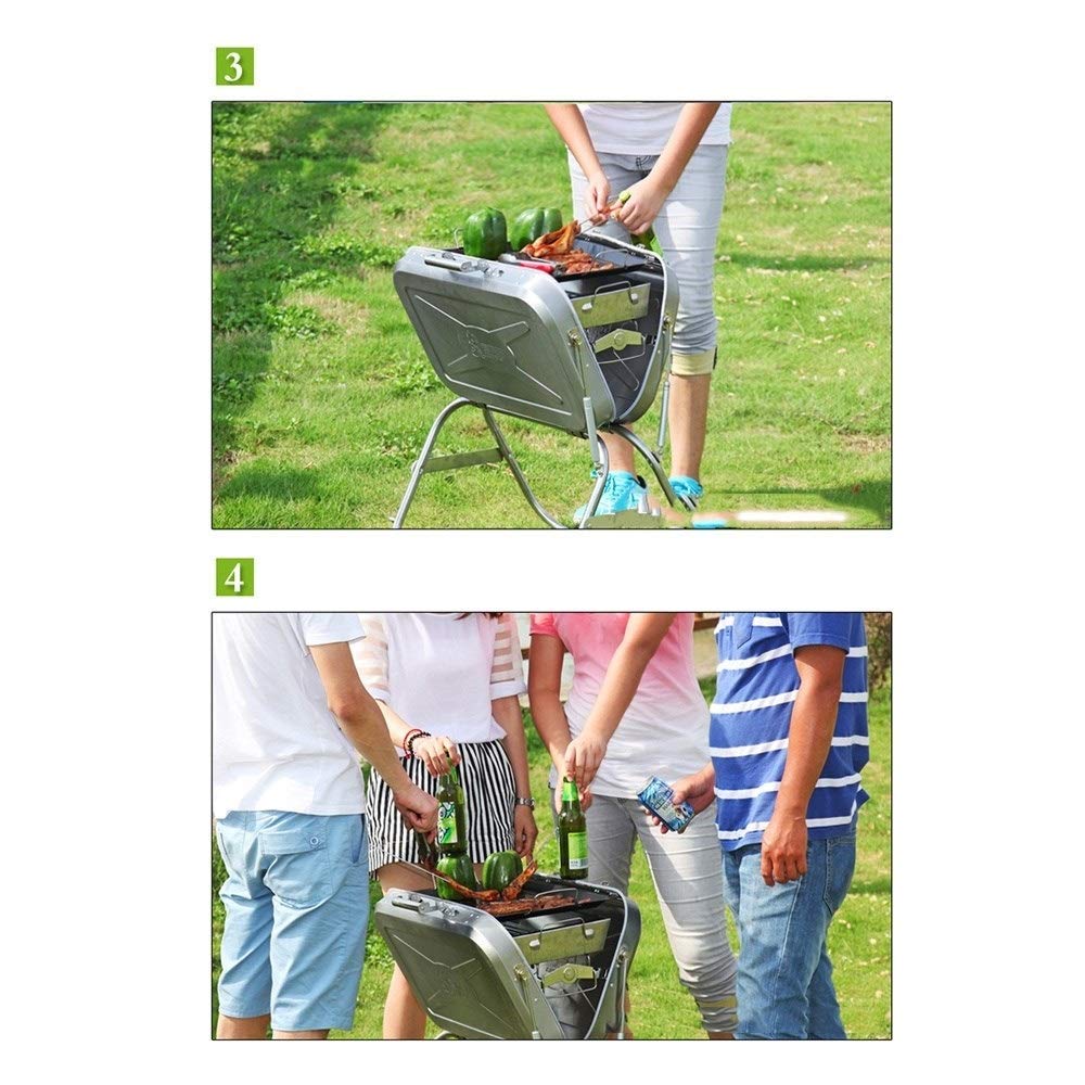 Supporto per barbecue, Barbecue for più persone, ripiano da picnic portatile sul campo stabile e durevole, 60 65 48 cm