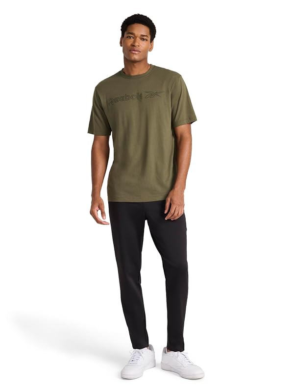 Reebok Men’s Grind Tapered Oblong Pant, Standard Fit, 30” Inseam, Lightweight Stretch Poly Fabric, Black, X-Large by Reebok - Image 3