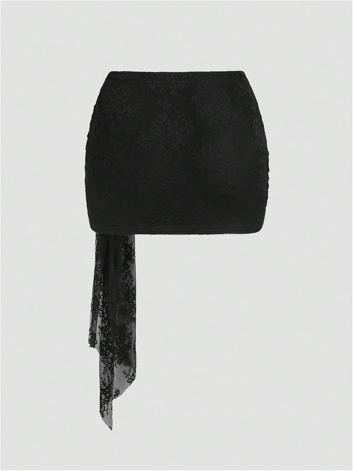 SHENHE Women's Y2k Lace Mini Skirt Low Rise Ruched Bodycon Sexy Beach Rave Party Skirt - Image 3