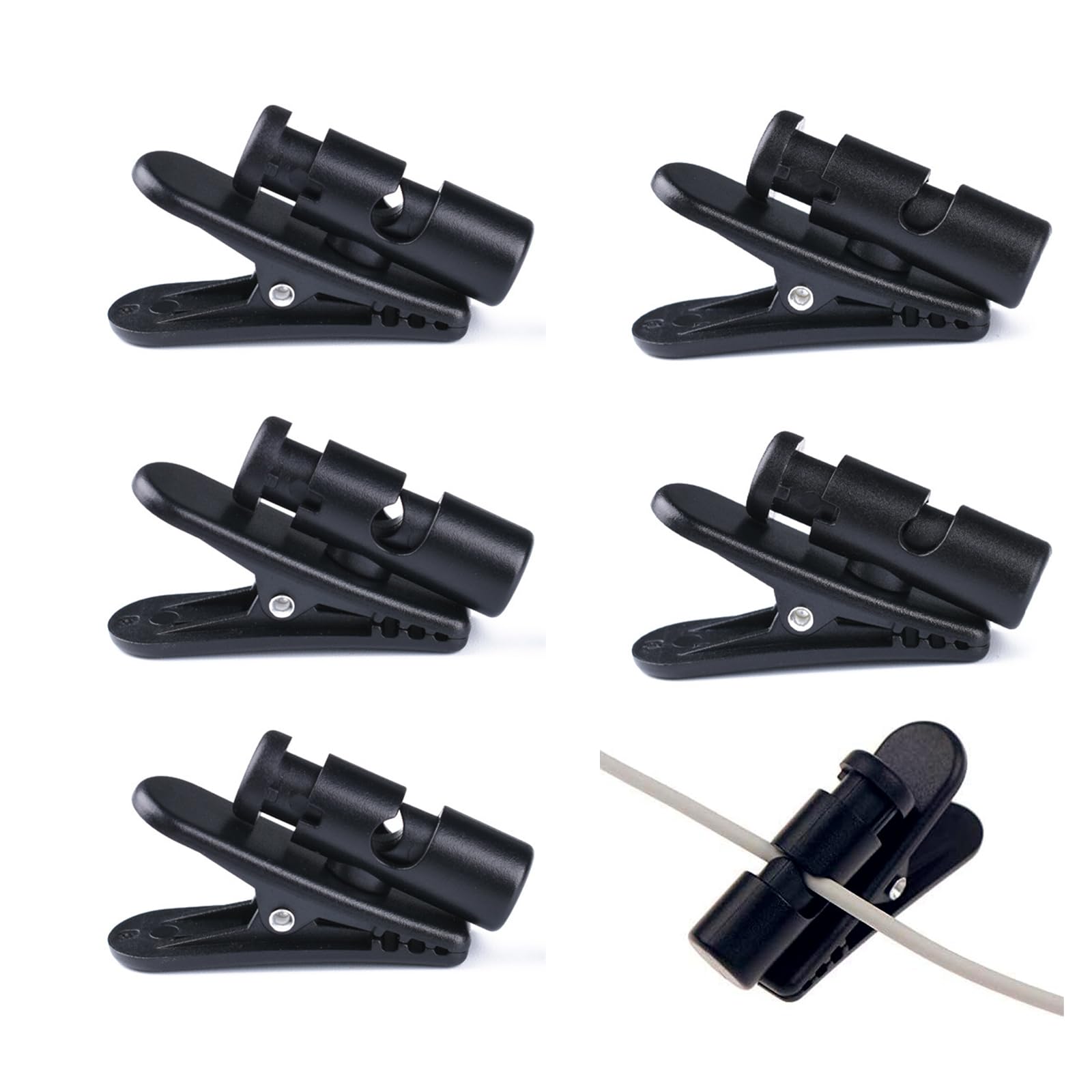 YAFIYGI5 Packs Headphone Clip with 2 Size for Earphones Earbud Clips for Clothing Headphone Clamp for Shirt Earphone Clip for Cell Phone Walkie Talkie Computer DIY Clips (Black)