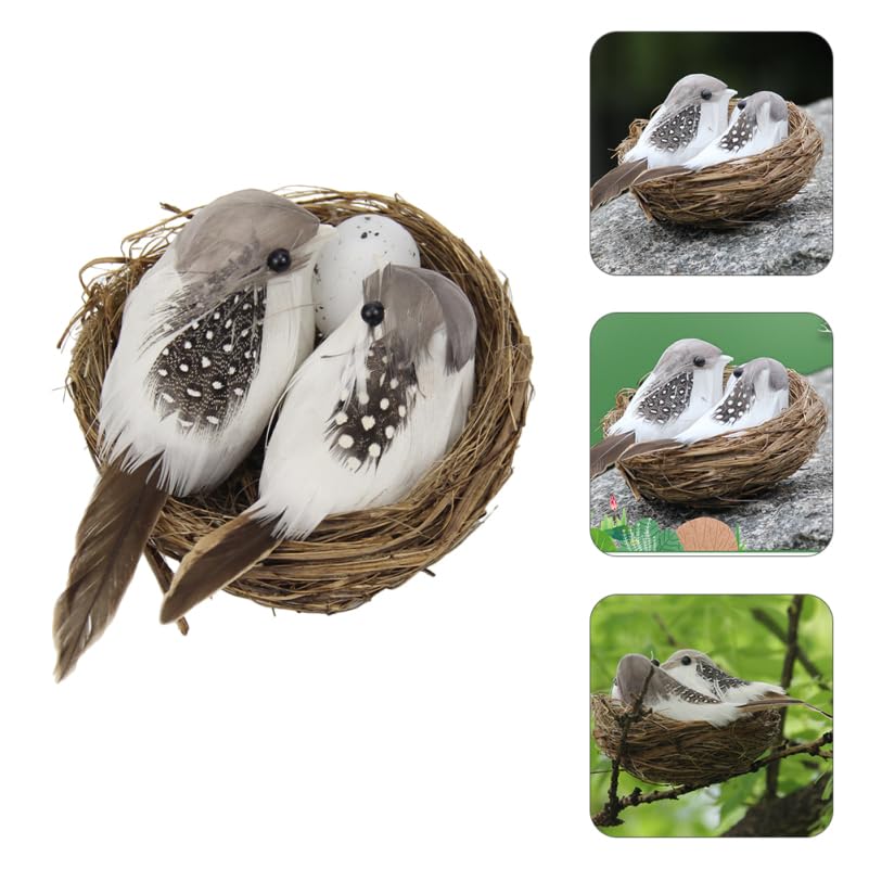 Image of 3 Set Artificial Bird Nest with Foam Eggs Simulated Twig Birds Nest Decoration for Easter Garden and Home Ornament