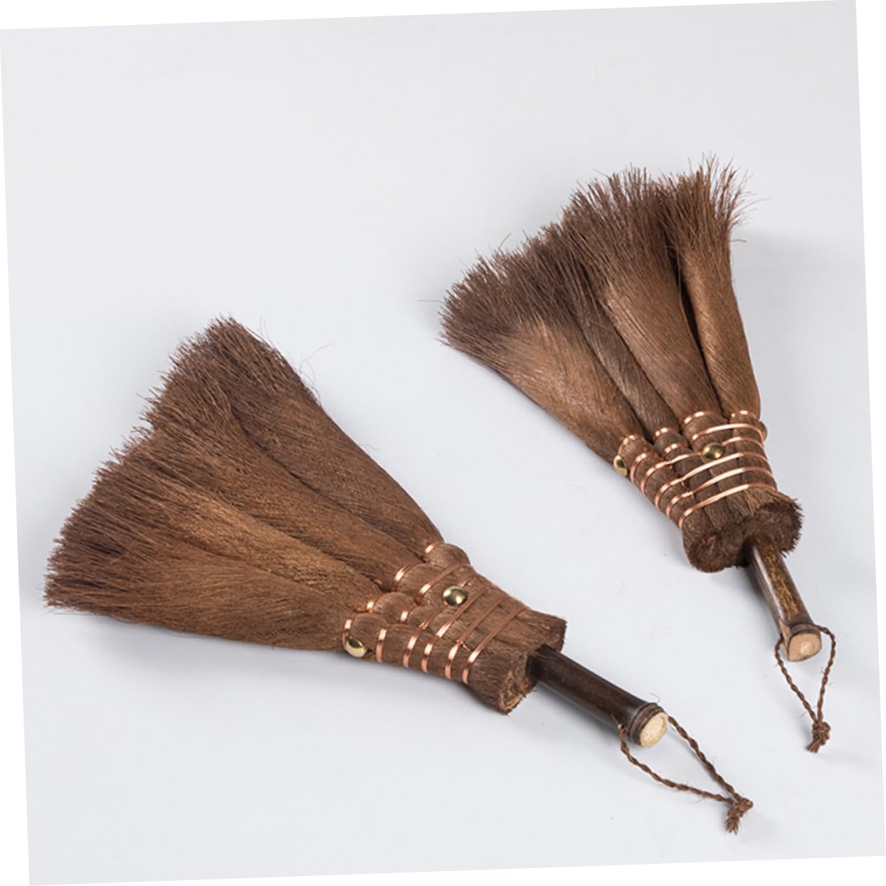 WOFASHPURET Brown Brush Mini Broom Desktop Cleaning Tools Natural Sweeping Cage Shelf Cleaner