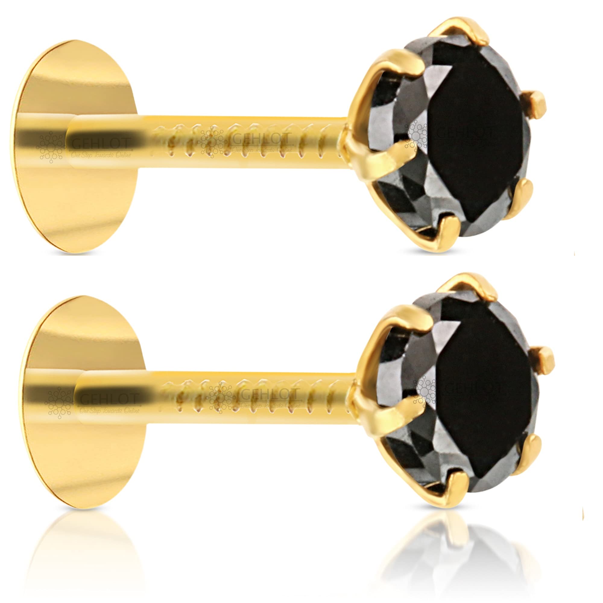 GEHLOT ; OneStep Towards Online Round Teeth Shape Diamond Nose Pin | 14K Pure Yellow Gold Nose Pins | Piercing Nose Pins and Earring Stud Combo For Women/Girl - White (B09GBFPR35) Amazon Price History, Amazon Price Tracker