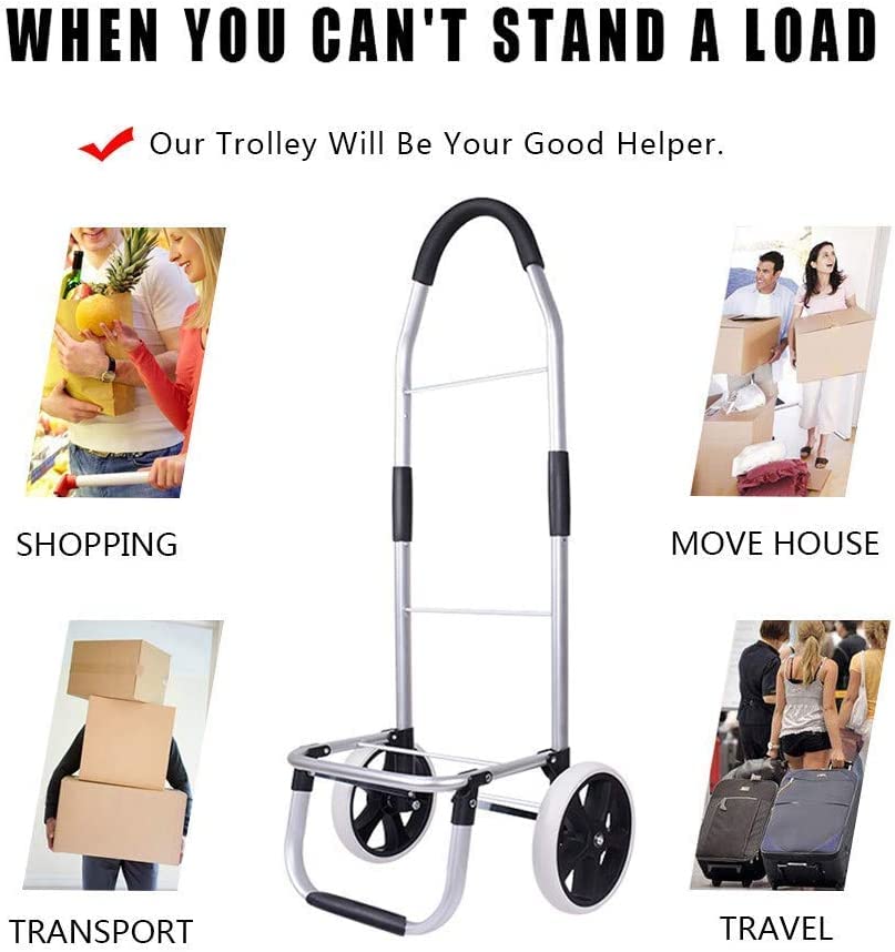 Einkaufstrolley Einkaufswagen, faltbar, tragbarer kleiner Anhänger, Aluminiumlegierung, Stange, 50 kg tragend, mit 41 l… – Bild 6