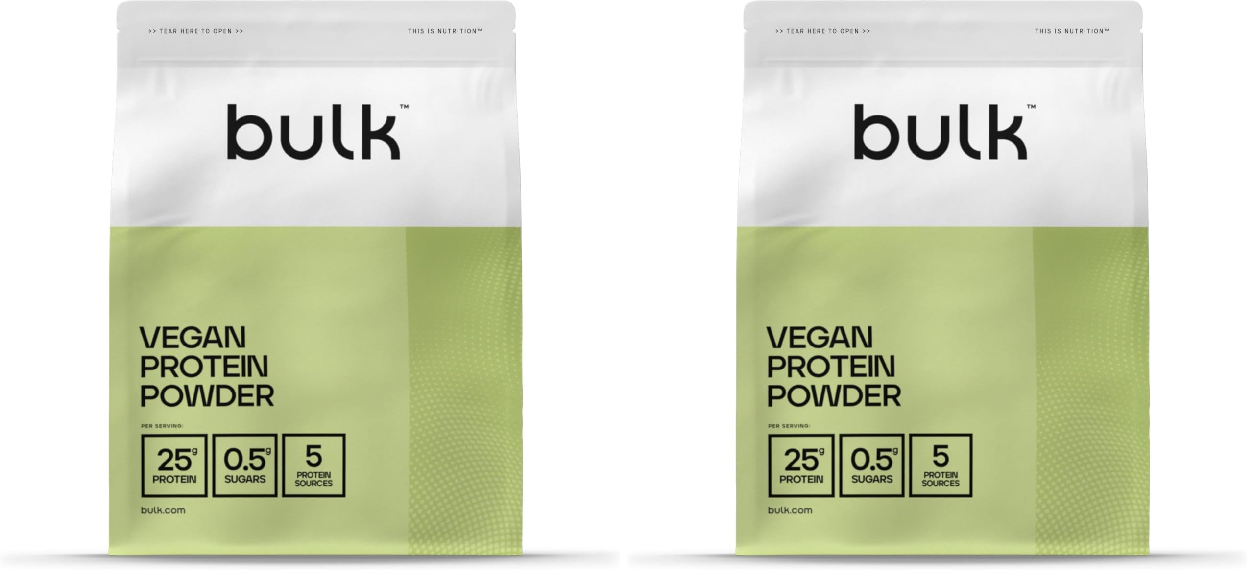 Bulk Proteine Vegane in Polvere, Frullato Proteico Vegetale, Vaniglia, 500 g, Formula Nuova e Migliorata, 14 Porzioni, La Confezione Può Variare (Confezione da 2)