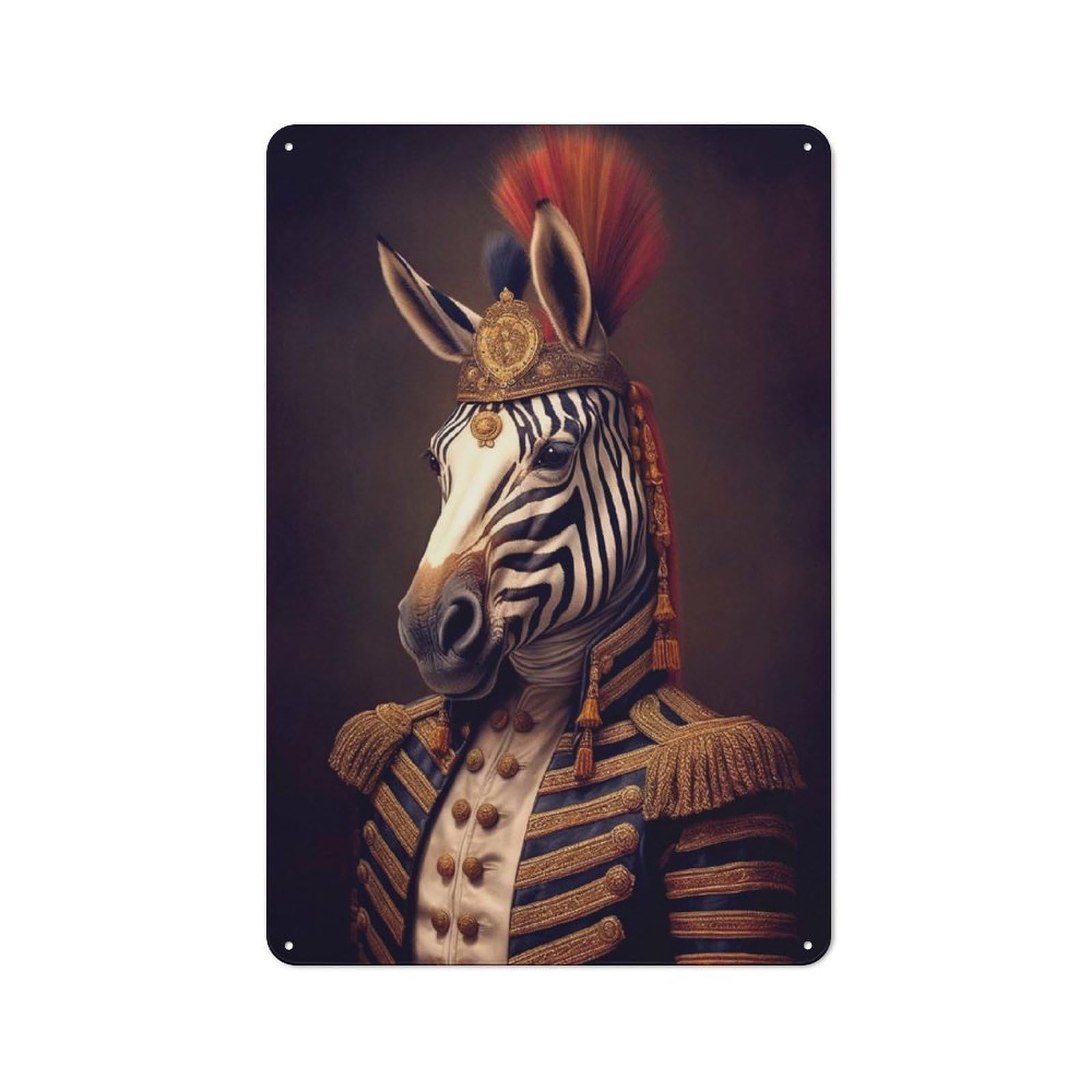 Junmoney Zebra Poster Printed Metal Sign 30X20cm For Guest Room Or Hallway, Suited To Home Decor Collectors