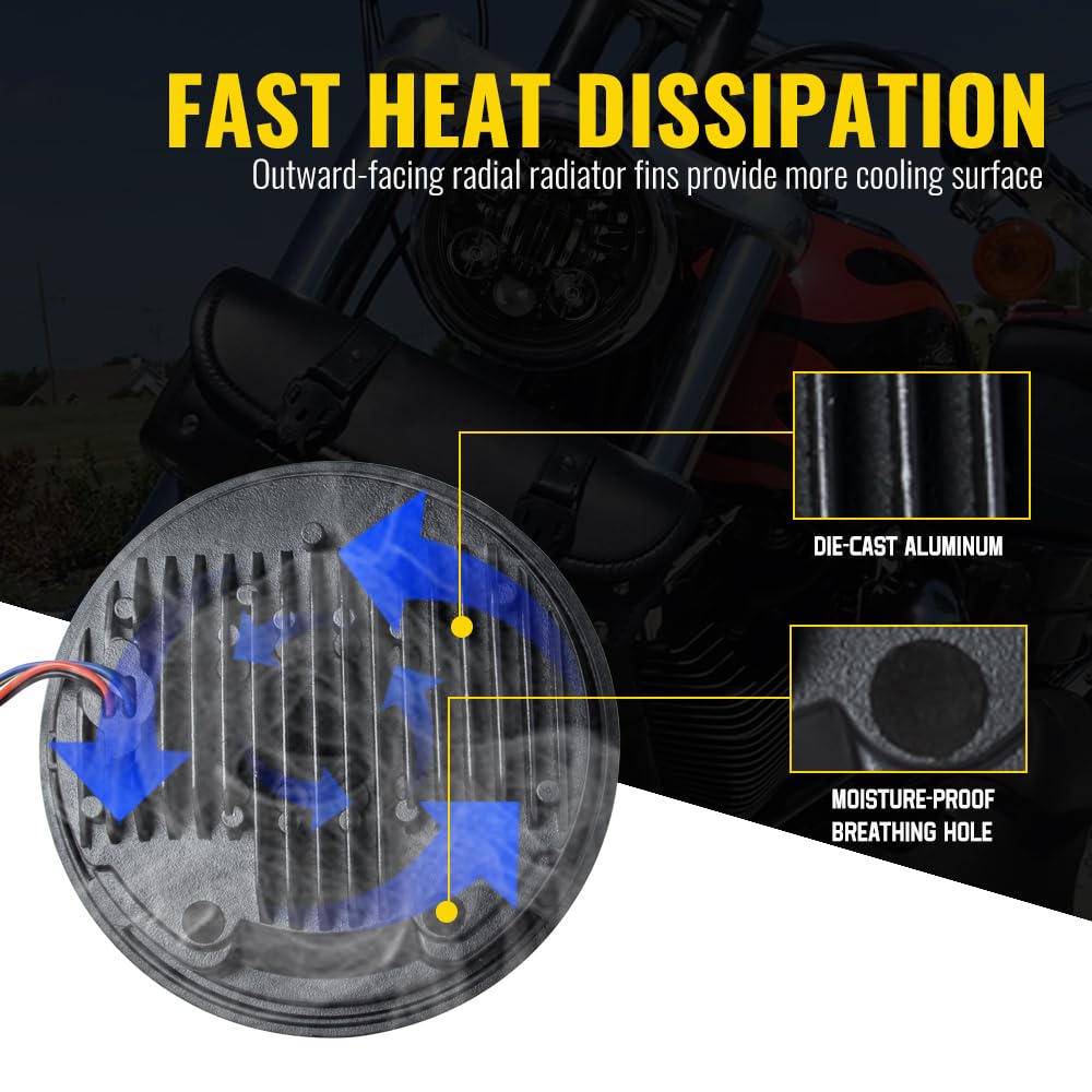 Moto Faro Anteriore Moto 1pc 5-3/4 faro LED da 5.75 pollici per Davidson Dyna per Street Bob per Night Rod Train per Softail per Deuce