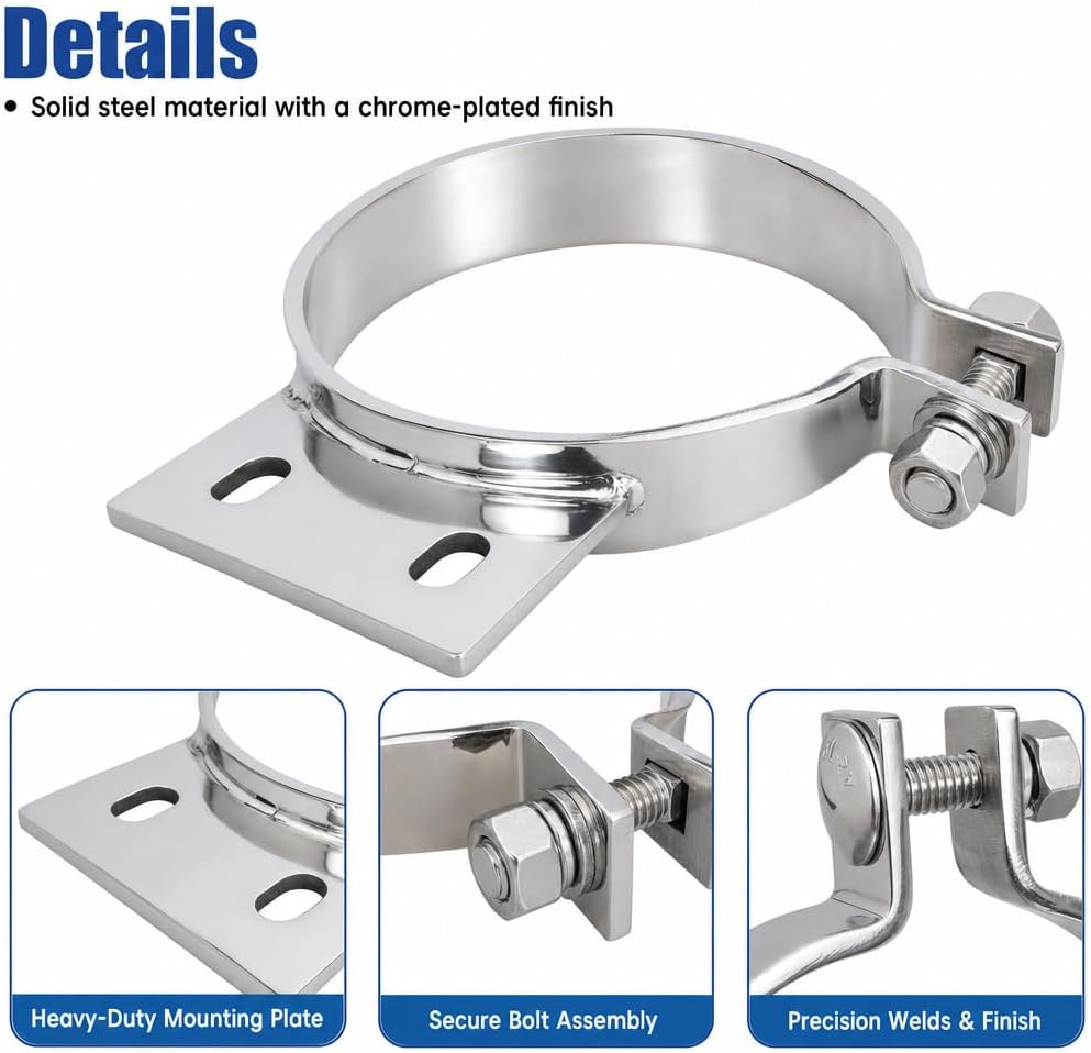 7 Inch Exhaust Clamp Mount for Peterbilt Exhaust System, 1PC