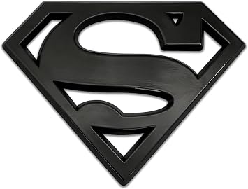Officially Licensed DC Comics Superman Blackout Plastic Superhero Emblem for Cars, Trucks, and All Auto | Universal Fit at 4.1 x 3.1 | Weatherproof