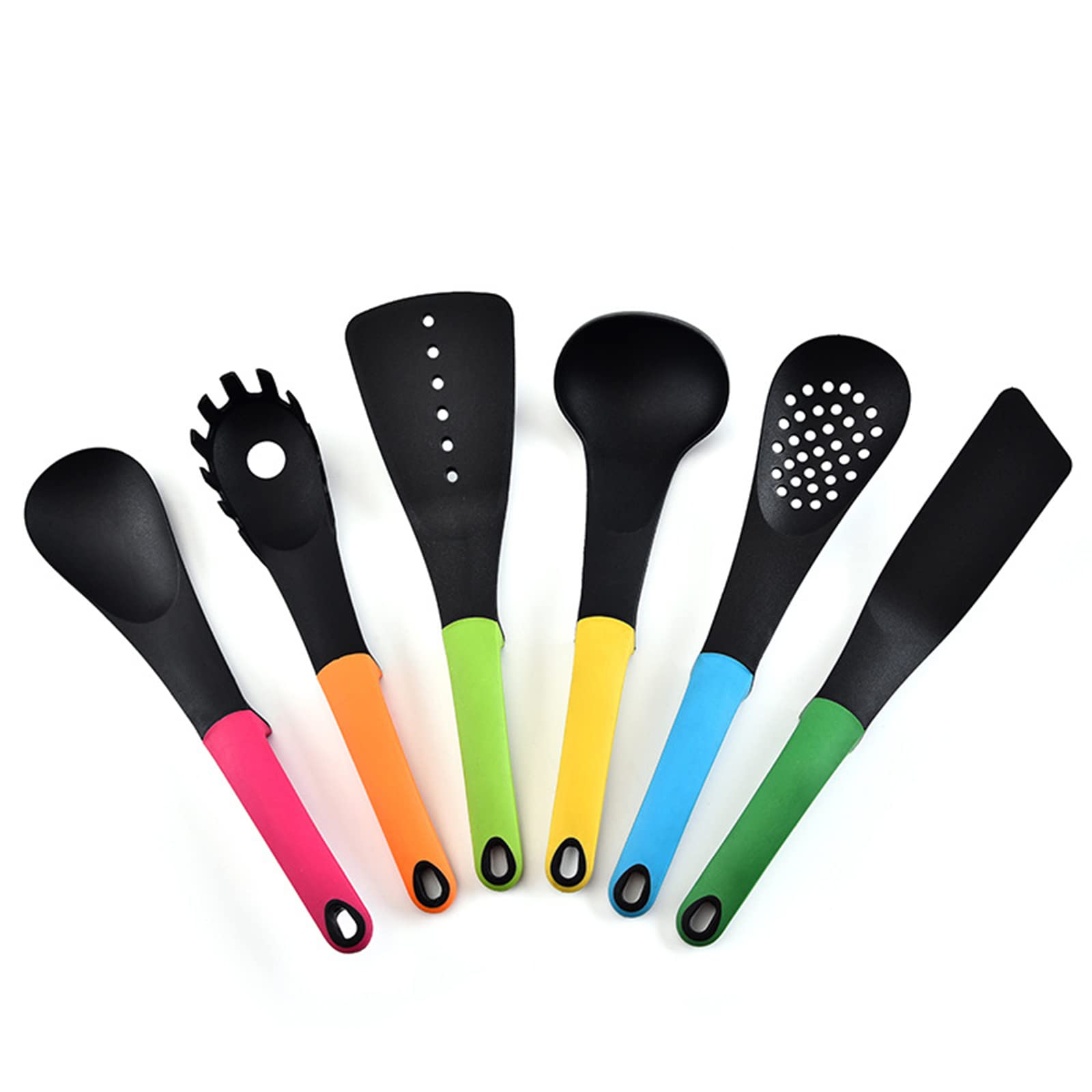 Set d'Ustensiles de Cuisine en Nylon,InnovTec Set Multicolore de 6 Outils de Cuisson Cuisine Ensemble de Cuillères Ustensiles de Cuisine Ustensiles de Cuisine en Nylon