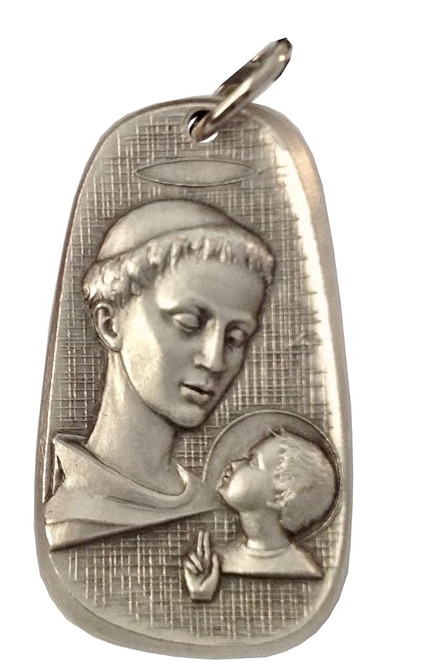 I G J SAINT ANTHONY WITH JESUS CHILD MEDAL - MADE IN HIGH RELIEF IN ANCIENT ITALIAN STYLE - 100% MADE IN ITALY by I G J - Used condition - US$14.03
