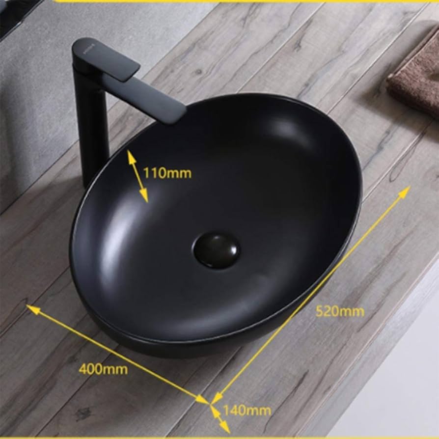 現代では\r 簡略化する\r マットな光\r 黒陶\r 家計\r 洗面台 洗面器 Amazon.co.jp: 洗面ボウル 現代の単純楕円マットブラック