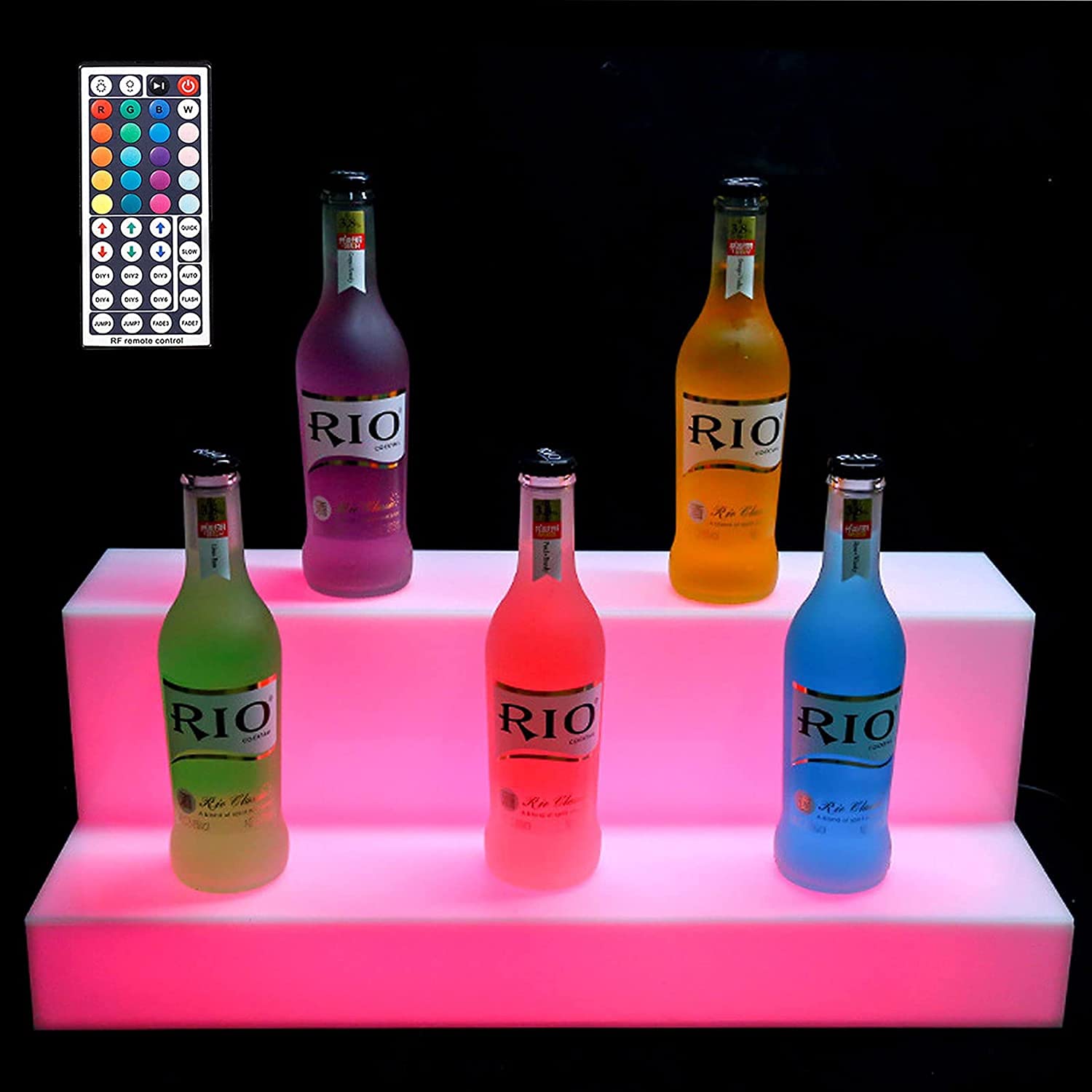 Amazon｜LED照明付き酒瓶ディスプレイ棚バーLiquorLed照明付きボトル