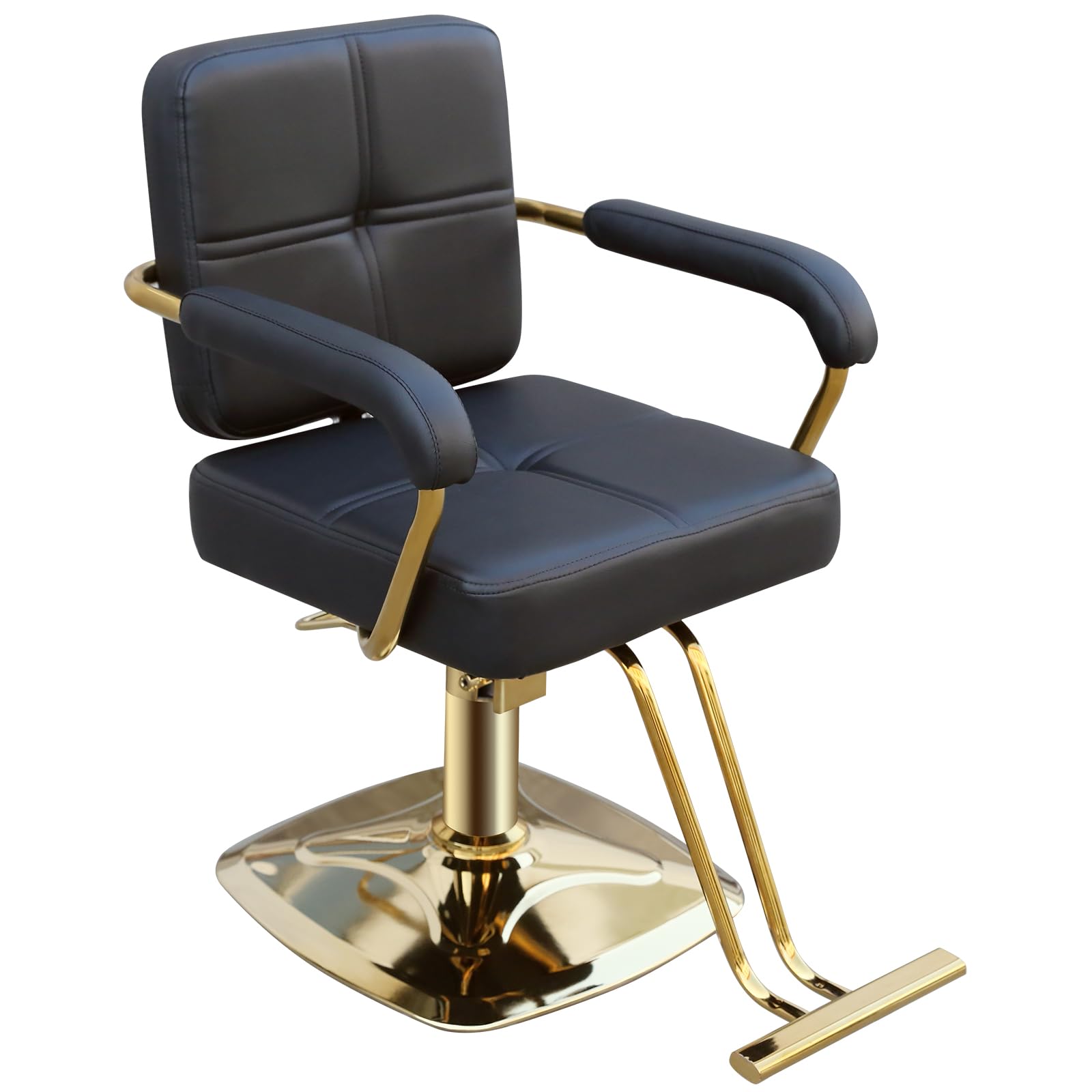 Stylist Chairs for Salon, 360 Degree Rotating Barber Chair Hydraulic Pump Salon Chair, Spa Beauty Equipment for Hair Stylists, Tattoo Artists, Cosmetologists (Gold)
