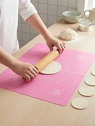Tapete de silicone para pastelaria, 71 x 50 cm, massa com medidas, tapete antiaderente de grau alimentício para fazer bolos, macarons, pizza