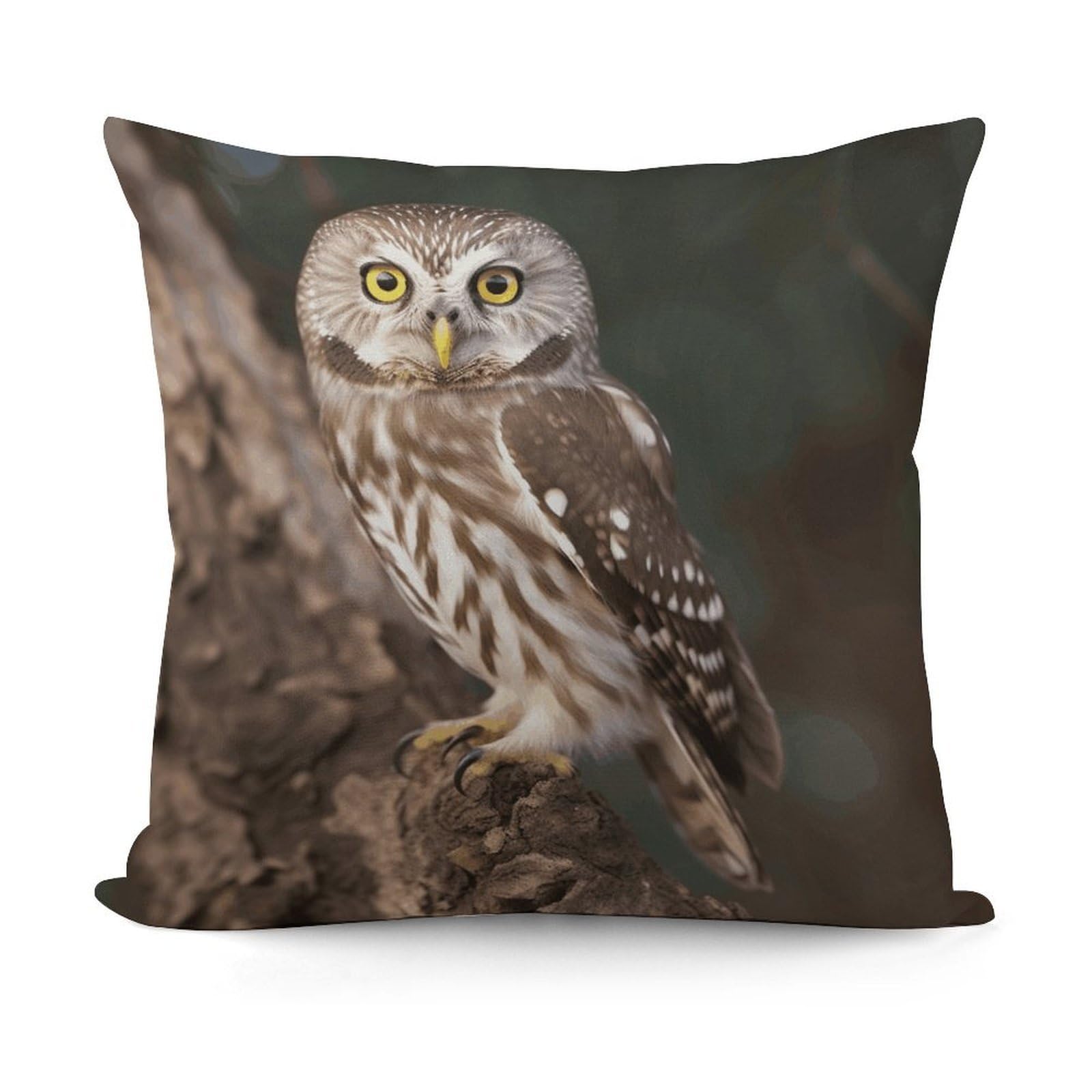 LZQPOEAS Wildlife Animal Owl Throw Pillow Cover 18x18 in Breathable Square Pillow Case Cozy Soft Pillowcase Protector Fashion Modern Couch Cushion Case for Living Room Bed Sofa Decor