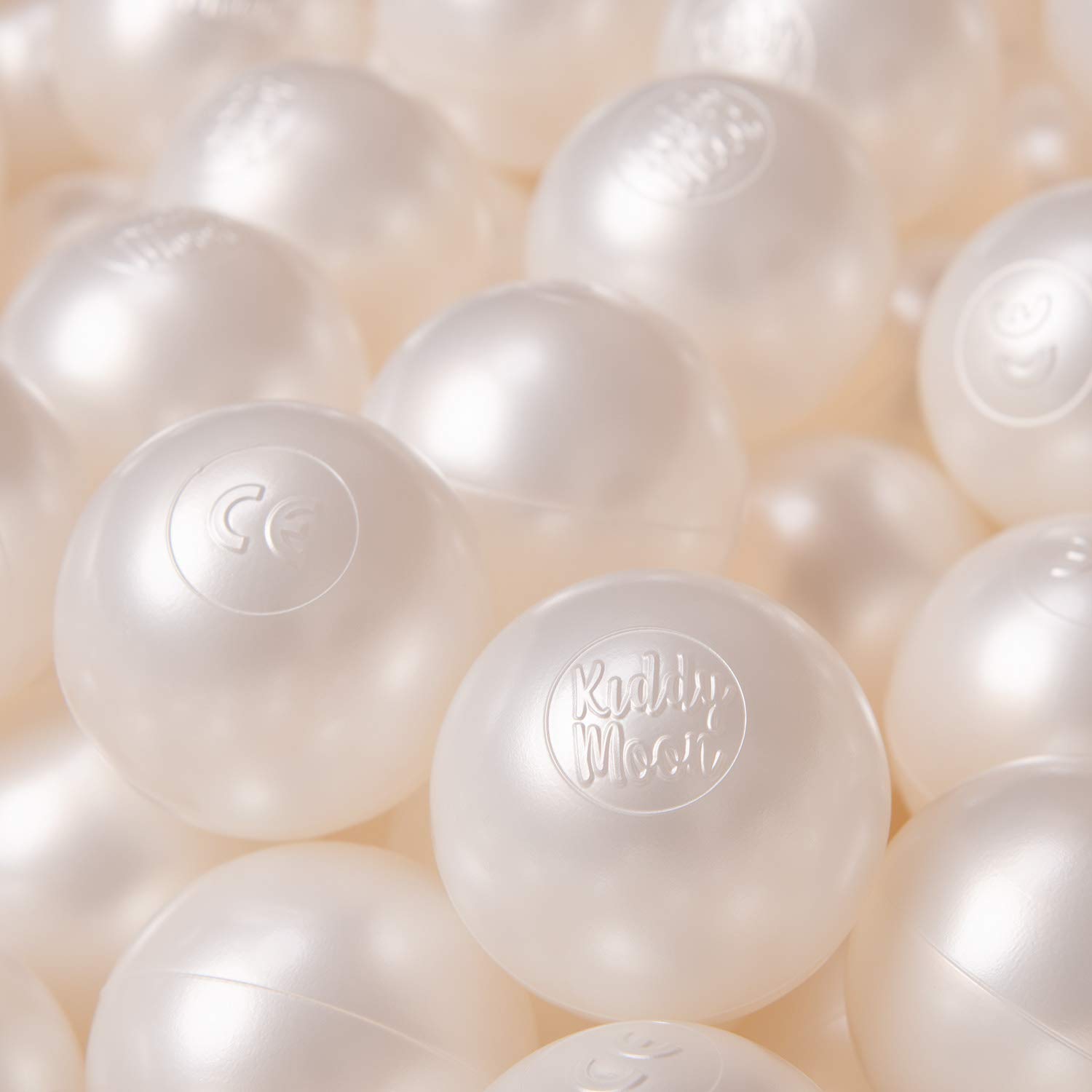 KiddyMoon Soft Plastic Play Balls For Children 500 Balls/6Cm-2.36In Colourful Made In EU, Pearl