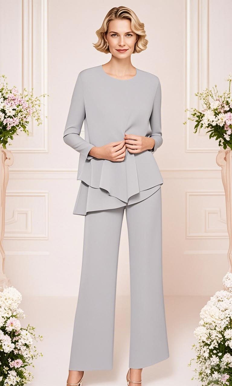 Lot de 3 pantalons habillés en mousseline de soie pour femme
