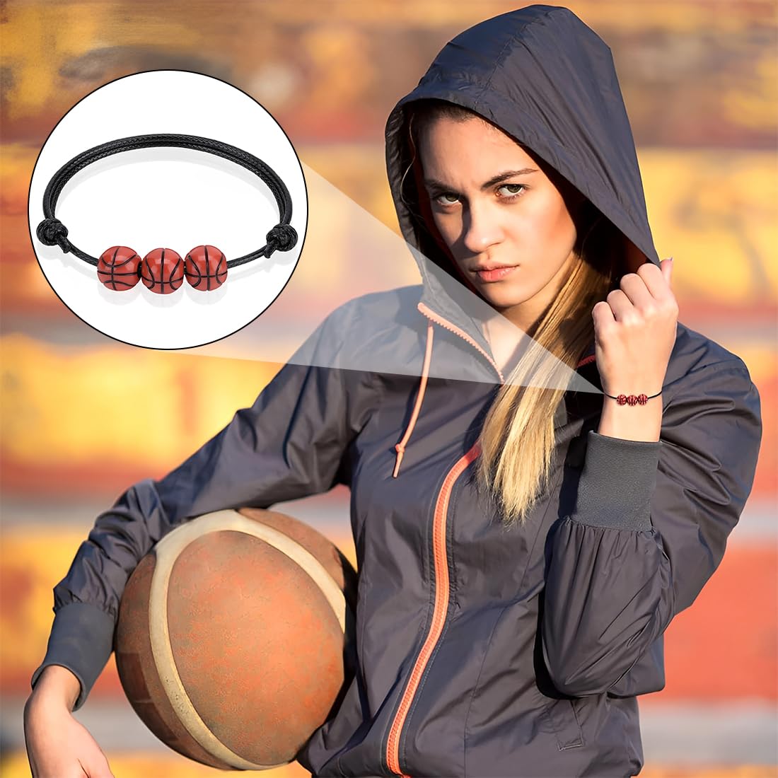 12 Pezzi Bracciali Intrecciati Basketball, Bracciale Regolabile,Basketball Charm Braccialetti, Braccialetto del Basket Sportivo,Bracciale Basket per Adolescenti Adulti Bomboniere