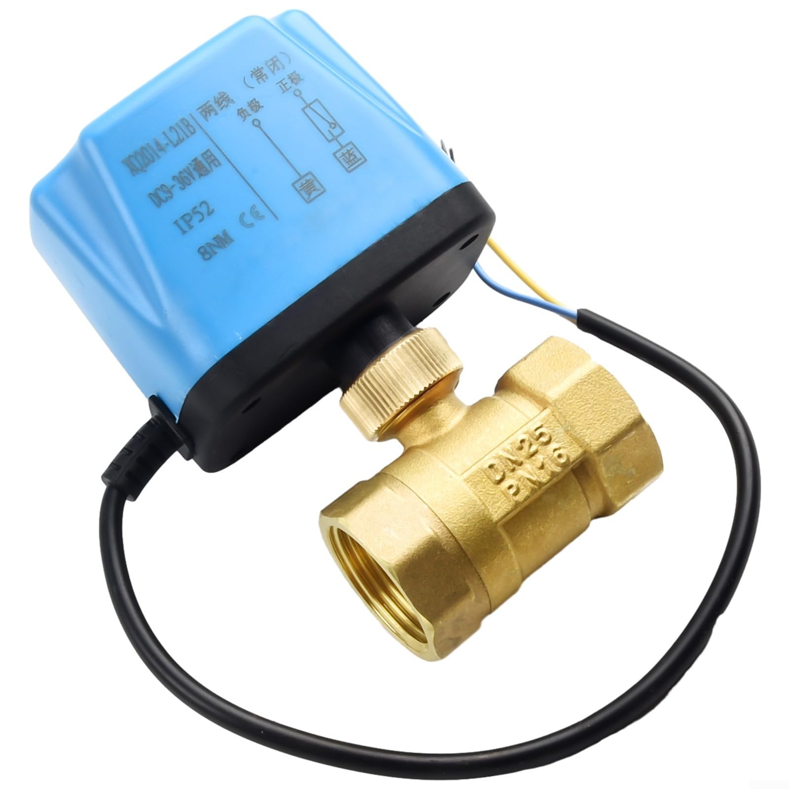 Válvula de zona de 2 vías, válvula de bola eléctrica, válvula de bola de motor, DC12V24V, 6W, 2.5MPa, IP54 impermeable, agua, vapor, aceite (1 pulgada (DN25))