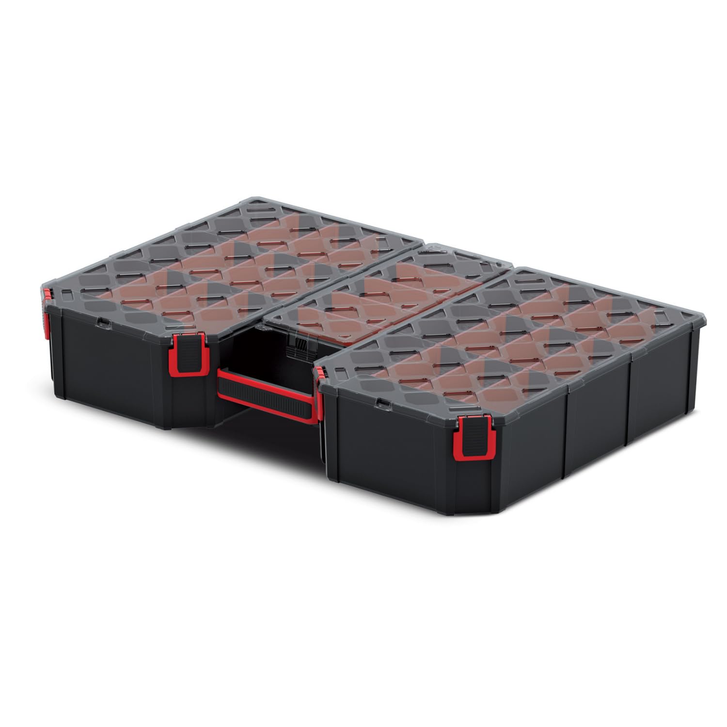 B2C Tager DIY Storage Organiser Compartment Parts Screws Carry Case Tool Box Workshop Garage Home (Large Tall)