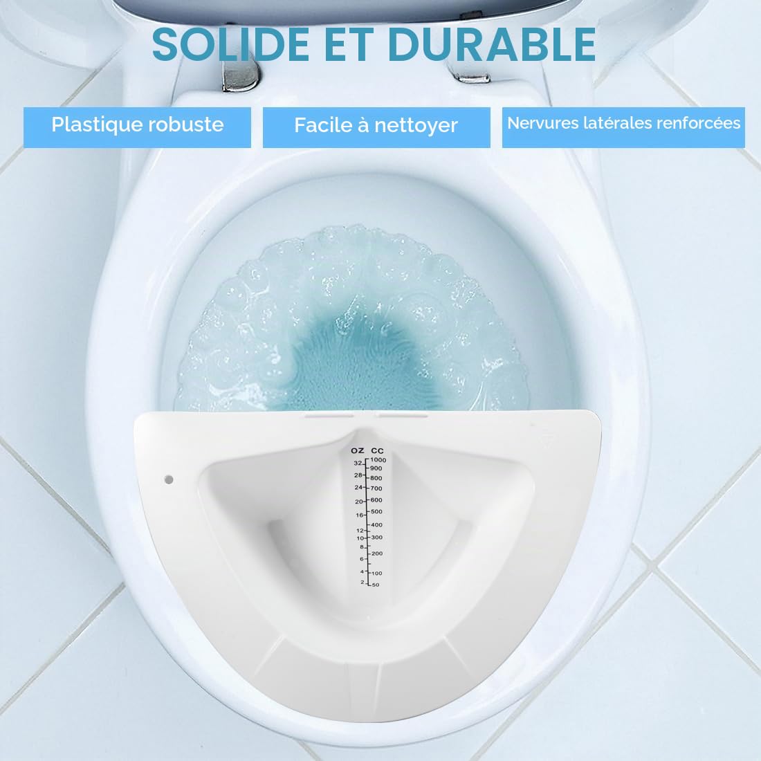 Lot de 6 chapeaux de mesure d'urine pour toilettes - Avec échelle de mesure pour toilettes et toilettes - Universel - Pour recueillir l'urine - 1000 cc