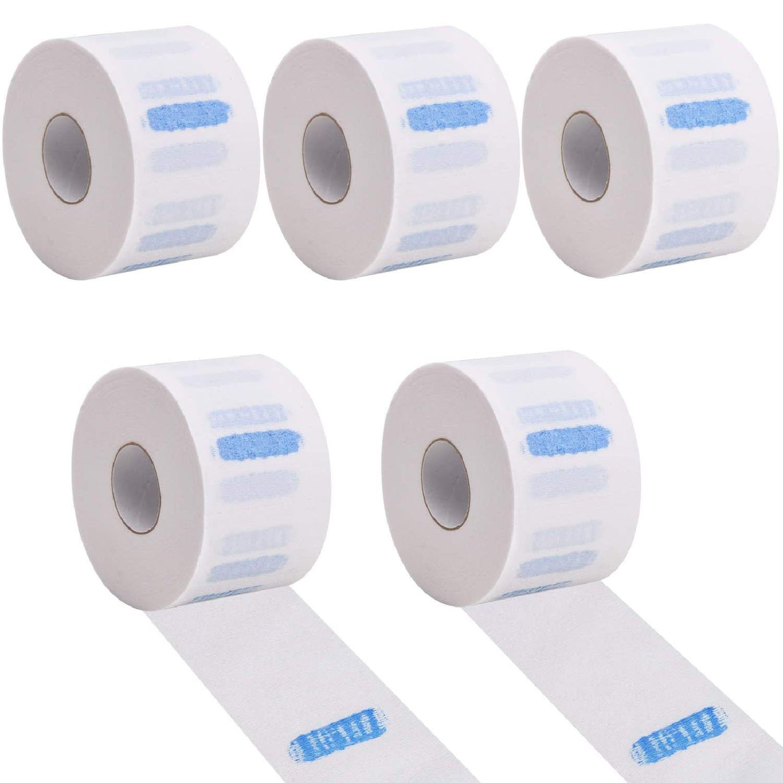 Jidyllic White Neck Strips Tape For Barbers,5 Rolls Barber Neck Paper Strips Band Disposable Haircutting Stretchy Barber Neck Tissue Wrap For Salon Hair Cutting Styling
