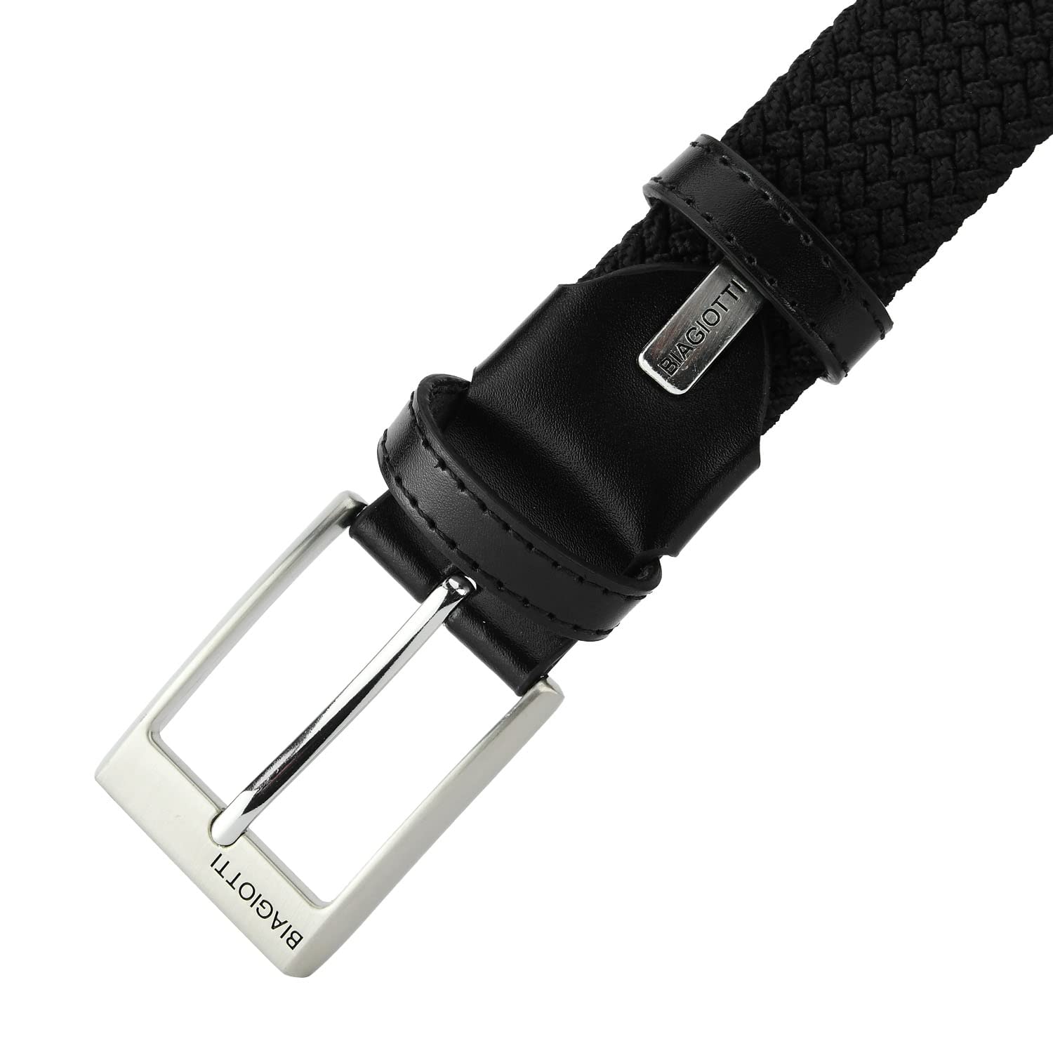 Biagiotti Herren Geschenkset – Leder-Geldbörse und elastischer Gürtel mit Ledereinsätzen, kürzbar