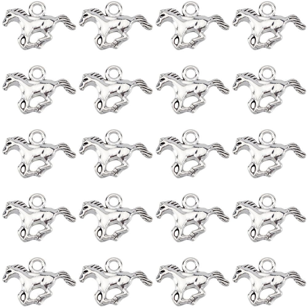 Breloques Équestres en Argent en Vrac en Alliage Métal Forme Animaux pour Fabrication Bijoux
