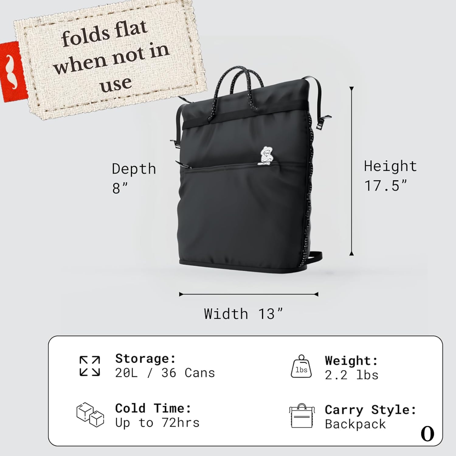 Don Coolio Pack - Insulated Backpack Cooler, 36 Can Soft Cooler Bag, 20L Capacity Hands Free, Leakproof & Waterproof, Portable for Beach, Travel, Camping & Hiking