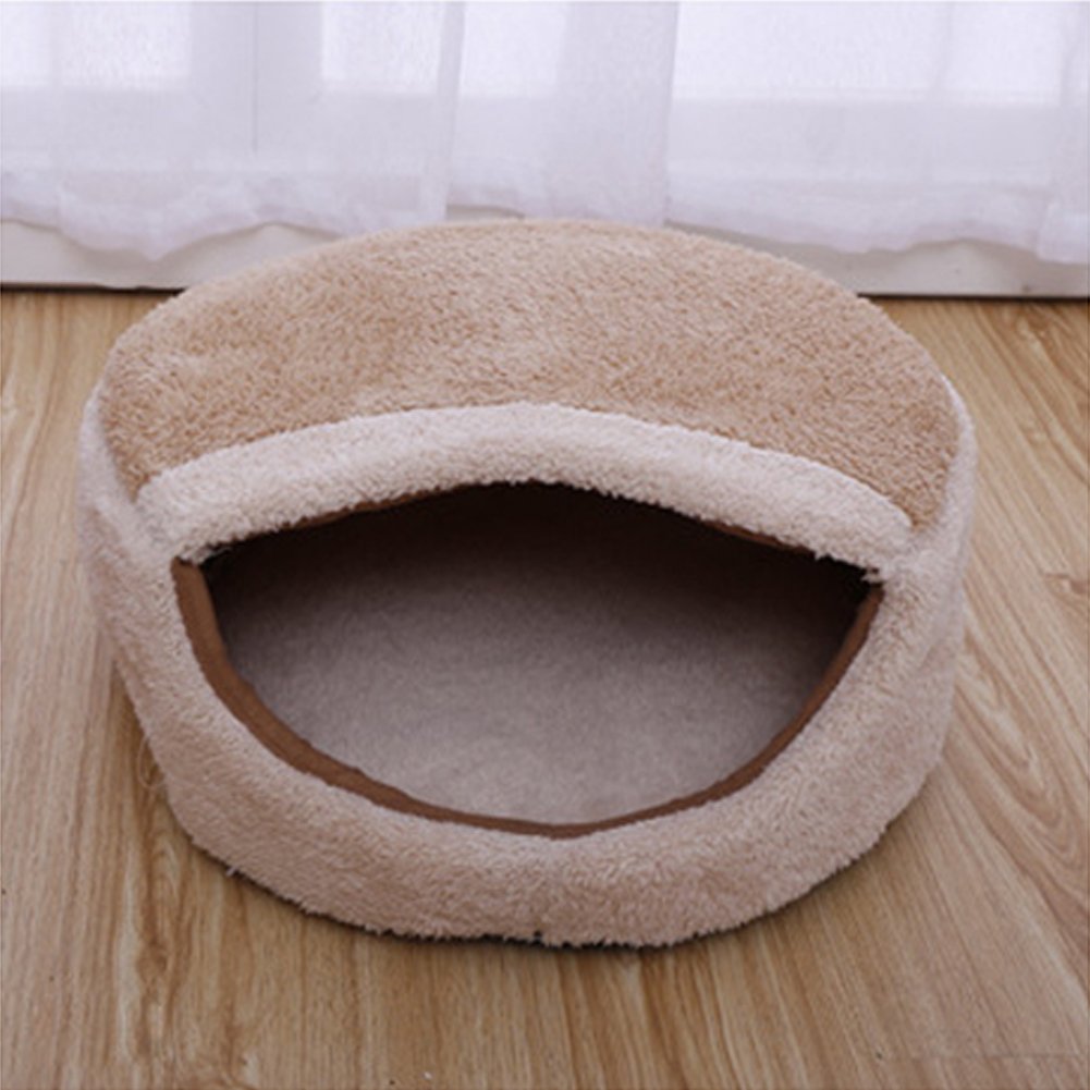 JTENGYAO Washable Shell-shaped Burger Bun Pet Bed Cat Bed Dog Sleeping Bag for 9.9 Pounds (4.5KG) Pet (M-size)