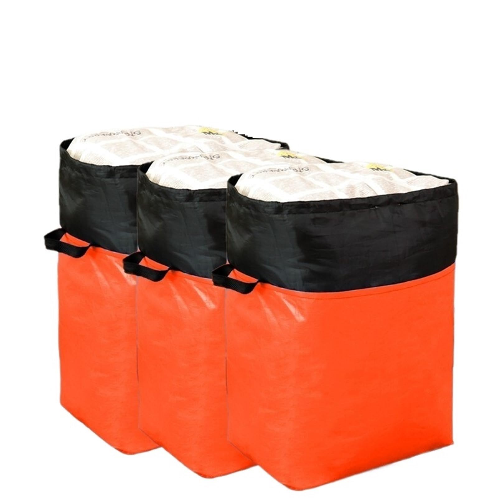 KIFSDLF Extra Large Capacity Thickened Waterproof Dustproof Bag For Quilt Storage Moving Packing Dormitory Organizing([pack of 3] orange large)