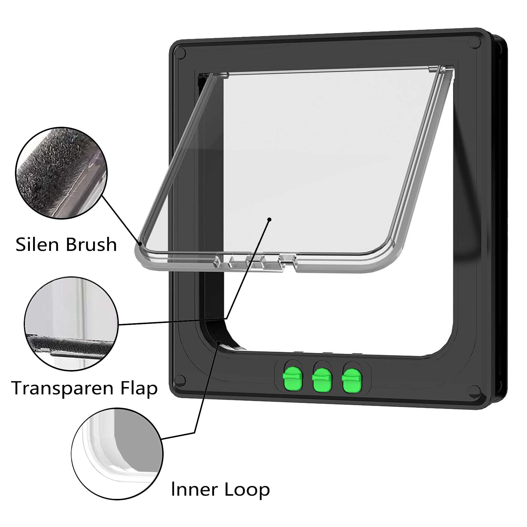 Porte pour chat, résistante aux intempéries, facile à installer, pour intérieur et extérieur, fenêtre, mur