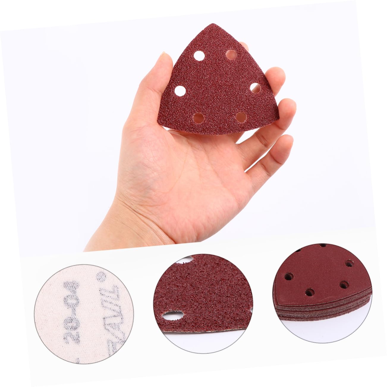 MUCKLILY 100pcs Triangle Litter Box Sand Discs Pads Abrasive Multi Drill Rotary Tool Polishing Supply Aluminum Oxide