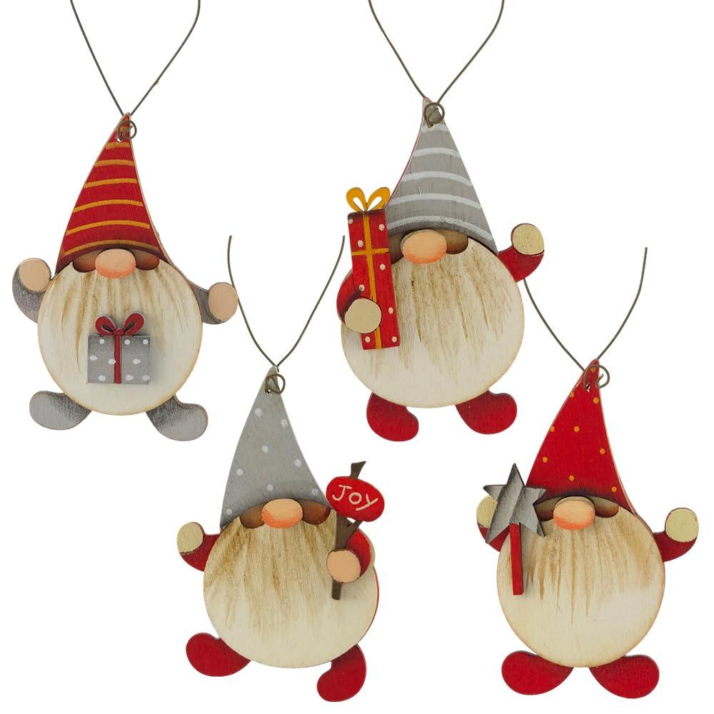 Crafty Capers Christmas Gonk | Hanging Wooden Ornament | Single | 9cm Tall | Cracker Filler