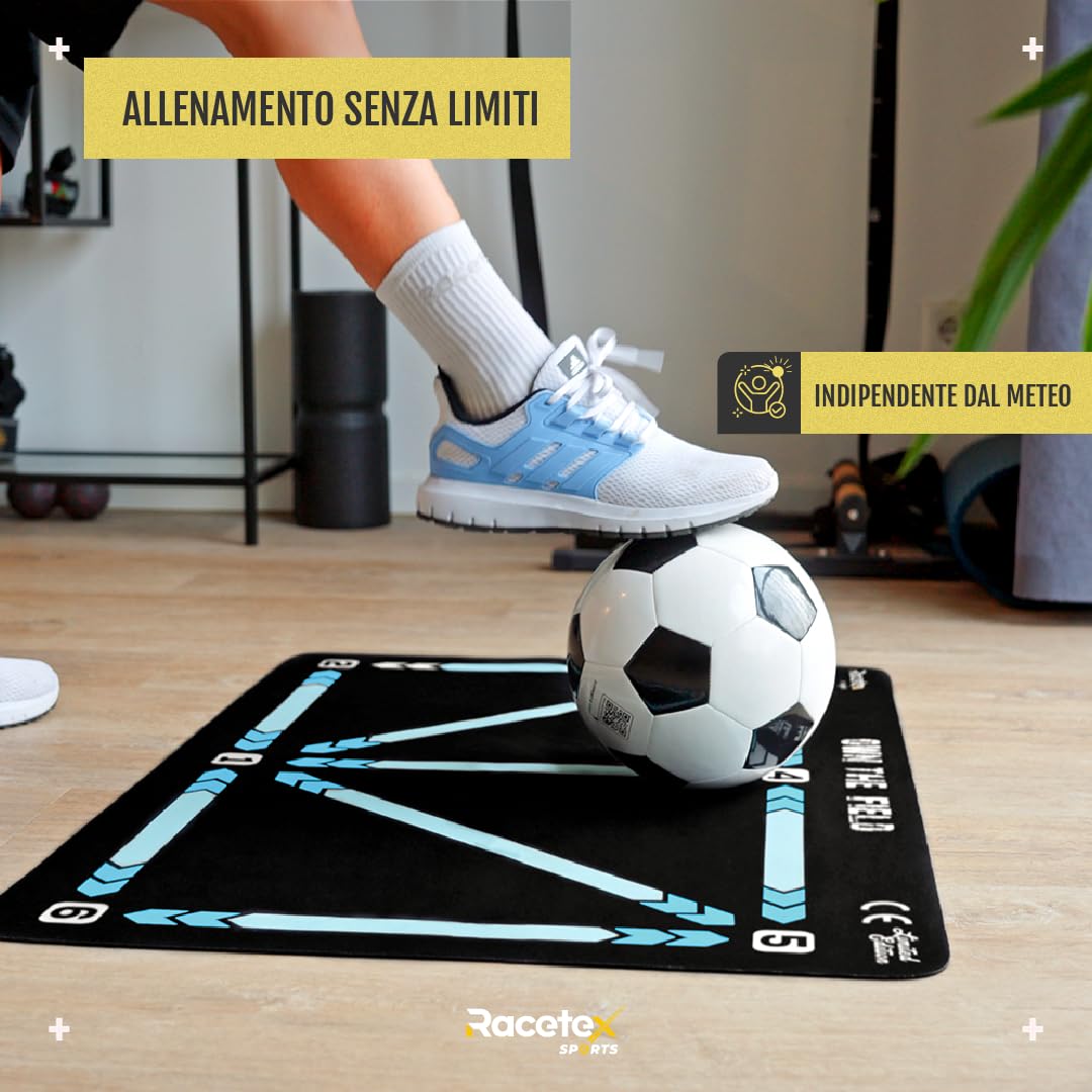 Racetex Tappetino da calcio da allenamento per bambini, 90 x 60 cm, antiscivolo e durevole, tappetino da calcio per allenamento al coperto, per migliorare il controllo della palla e la tecnica