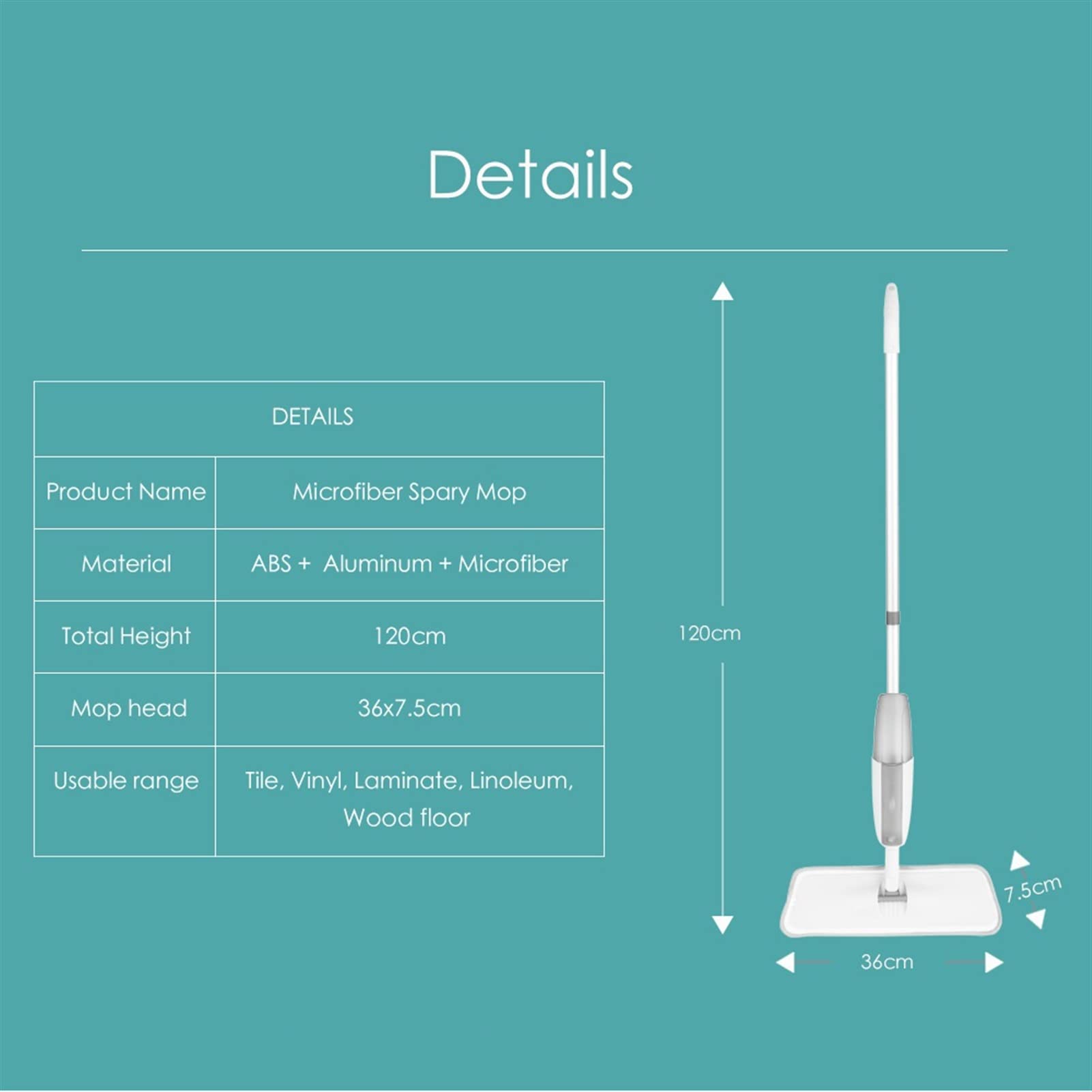 Spray MOP for limpiar piso con almohadillas de microfibra reutilizable 360 ​​° Rotación de mano MOP MOP MOP Limpieza de herramientas for la cocina for el hogar Piso de madera laminado de madera dura