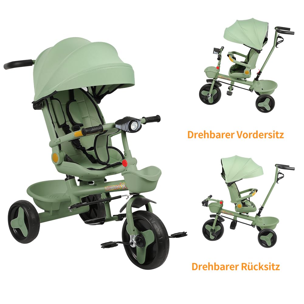 Poussette canne, poussette légère et compacte, position allongée, pliage, 0-25 kg, Porte-gobelet/Vert