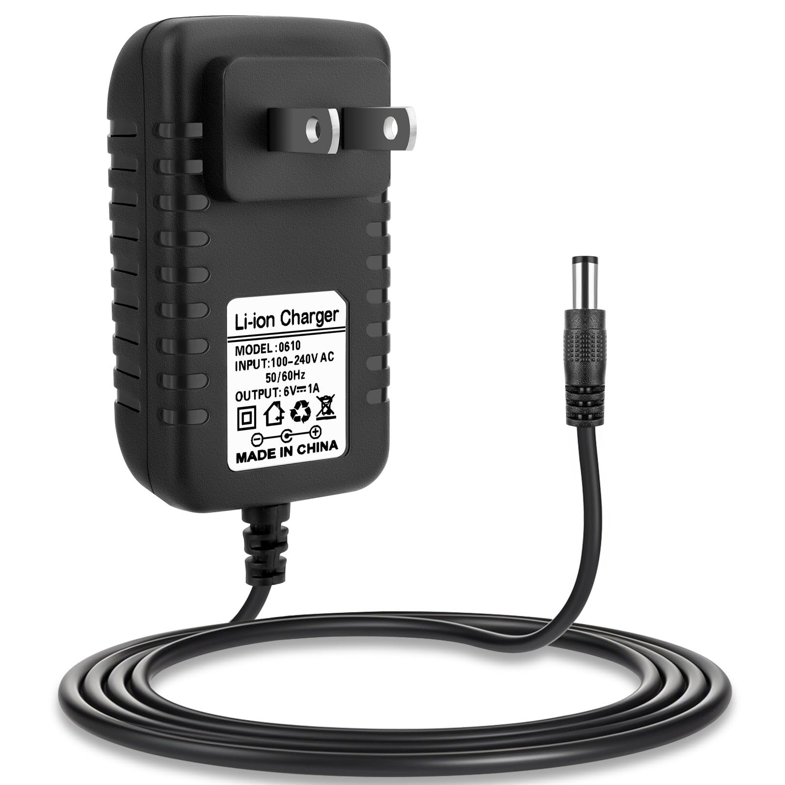 Crazepony 6V Battery Charger for Ride On Toys, 6 Volt 1A Battery Charger for Kids Ride On Toys Car SUV Kid Trax Toddler Quad