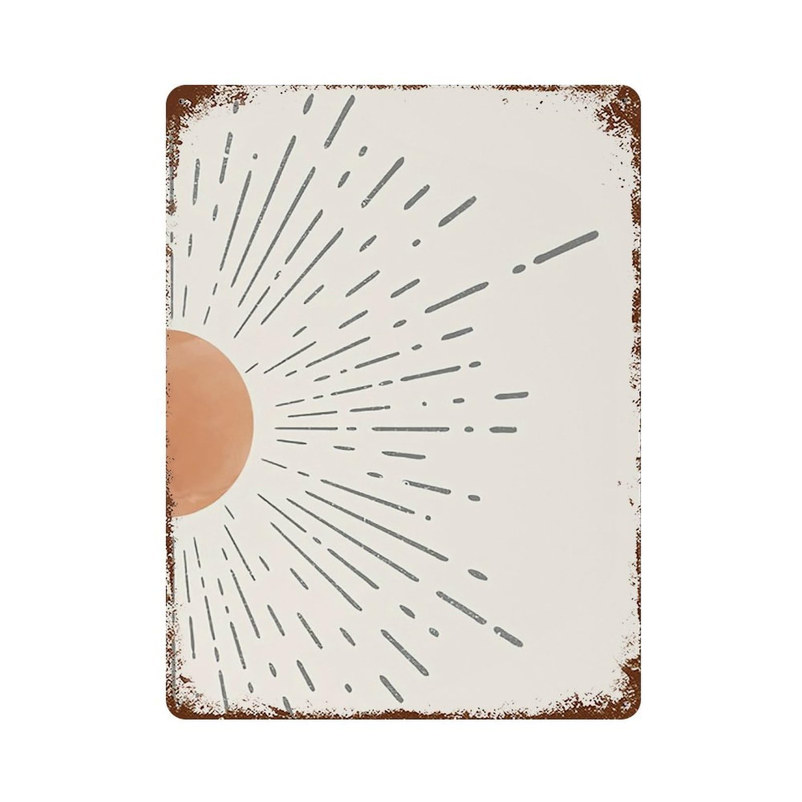 xiaoxiaoshen Abstract Sunshine Black Terracotta Sun Wall Decor Art Metal Tin Poster Modern Home Decor Art Home Bar Shop Decorations Vintage Sign 40x30cm