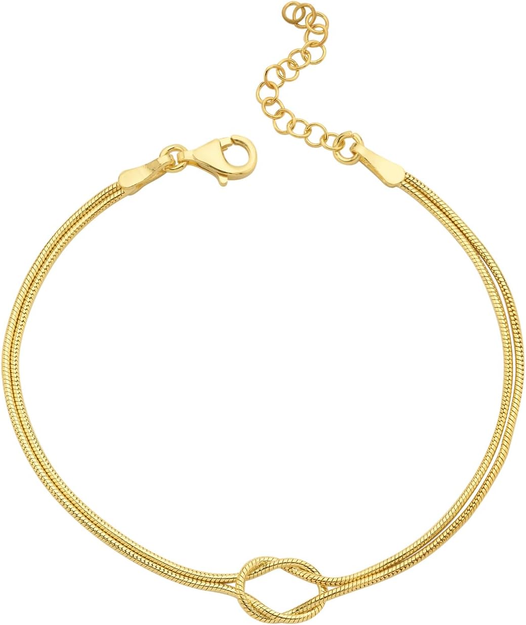 MIONZA 14K Gold Vermeil Love Knot Bracelet, Mother Daughter Bracelet, Friendship Knot Bracelet, Birthday Gift for Her